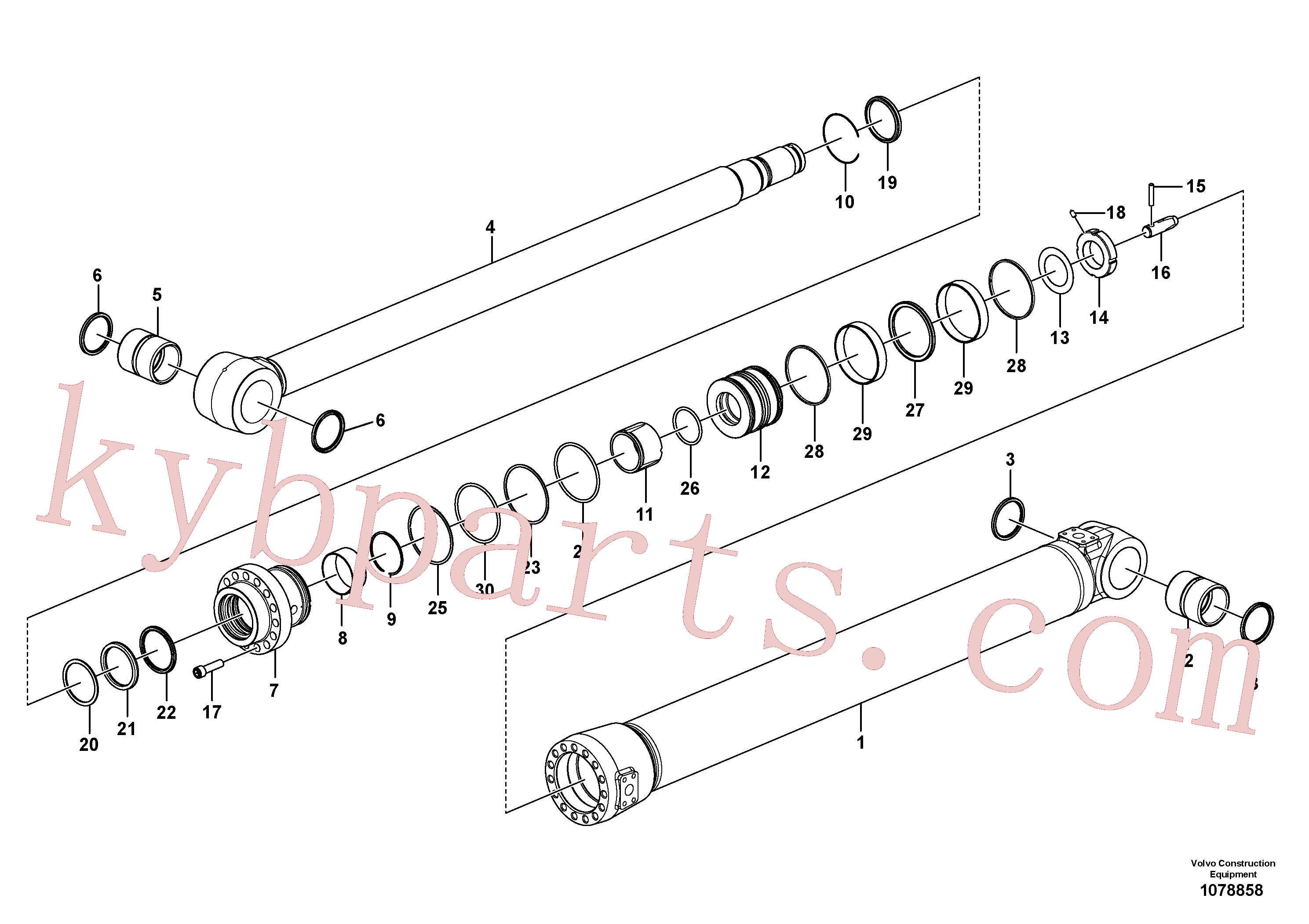 SA9565-11100 for Volvo Dipper arm cylinder(1078858 assembly)