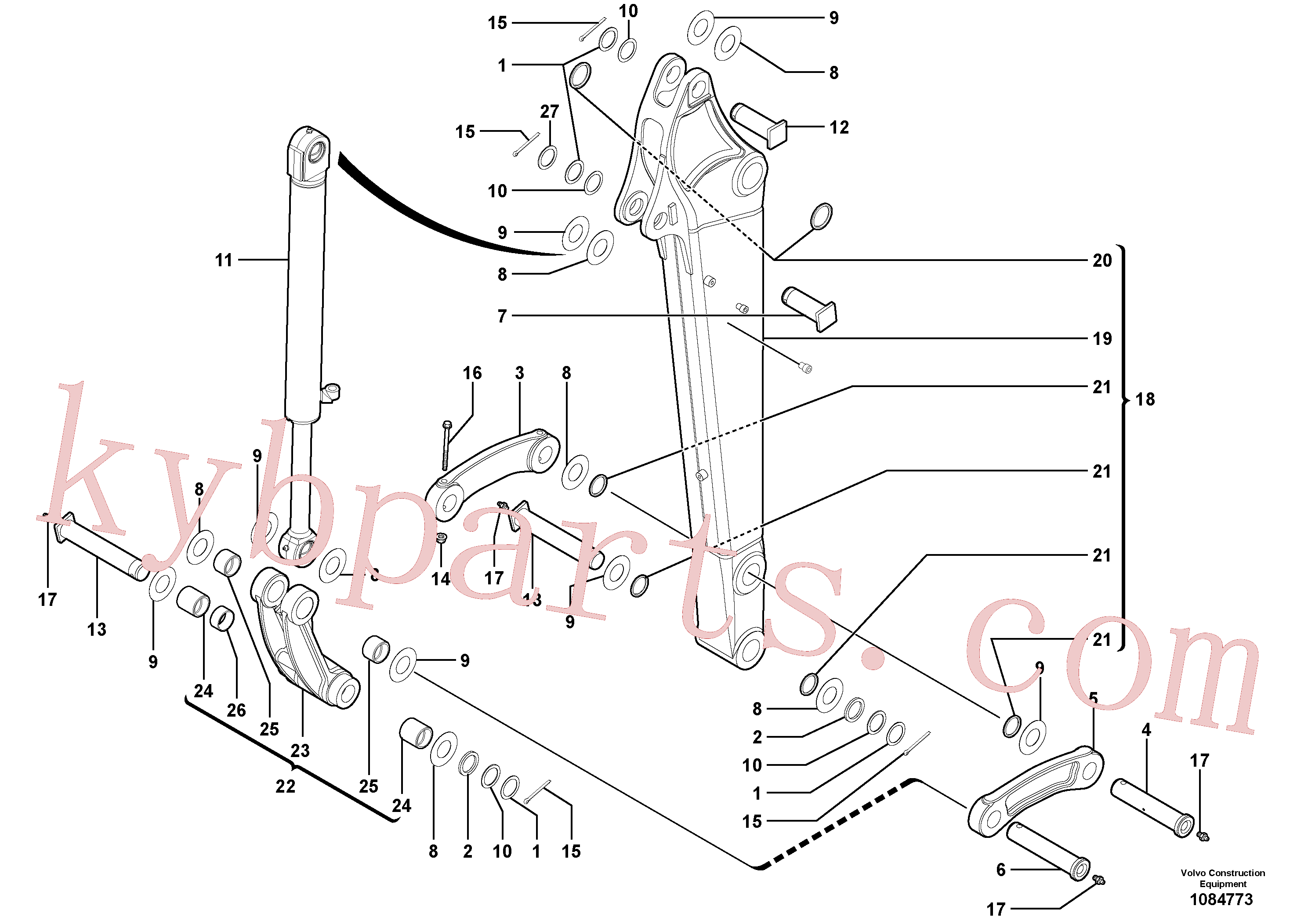VOE16223791 for Volvo Dipper arm(1084773 assembly)
