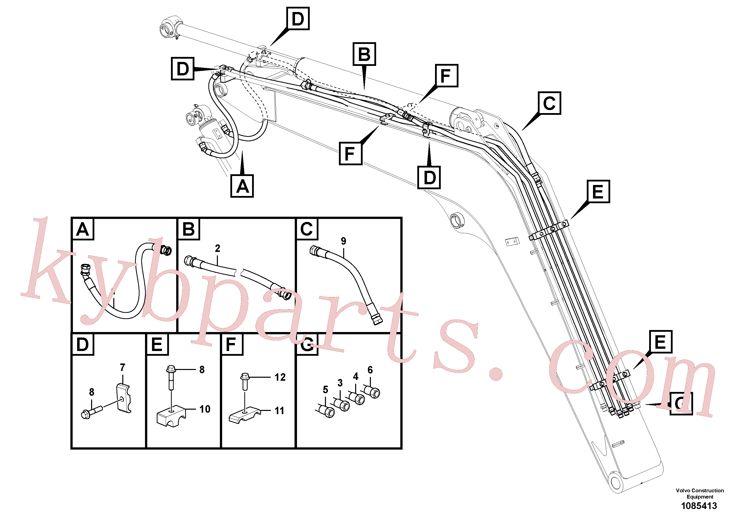VOE14678264 for Volvo Working hydraulic, dipper arm cylinder on boom.(1085413 assembly)