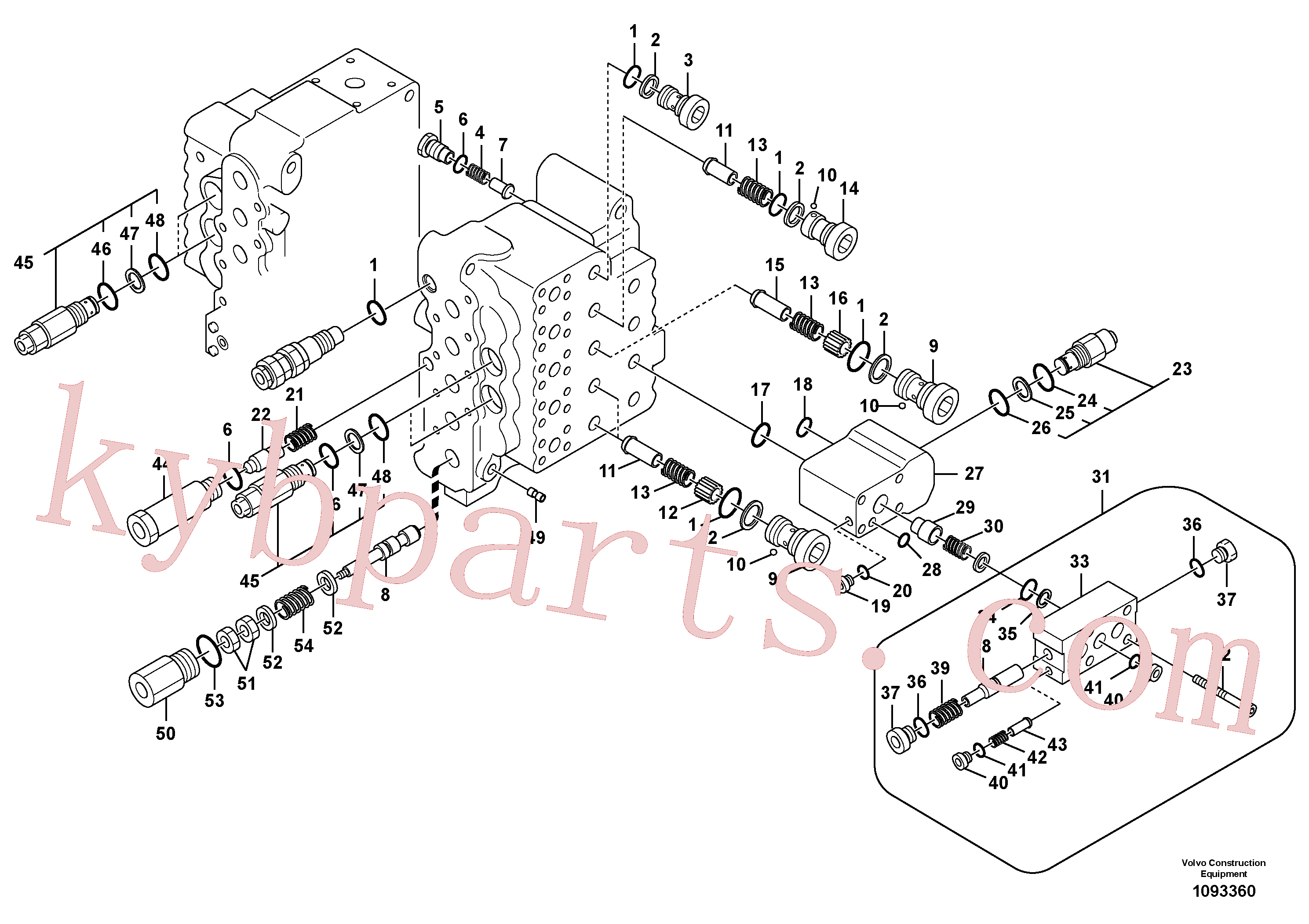 VOE14721261 for Volvo Main control valve, relief valve and dipper arm holding(1093360 assembly)