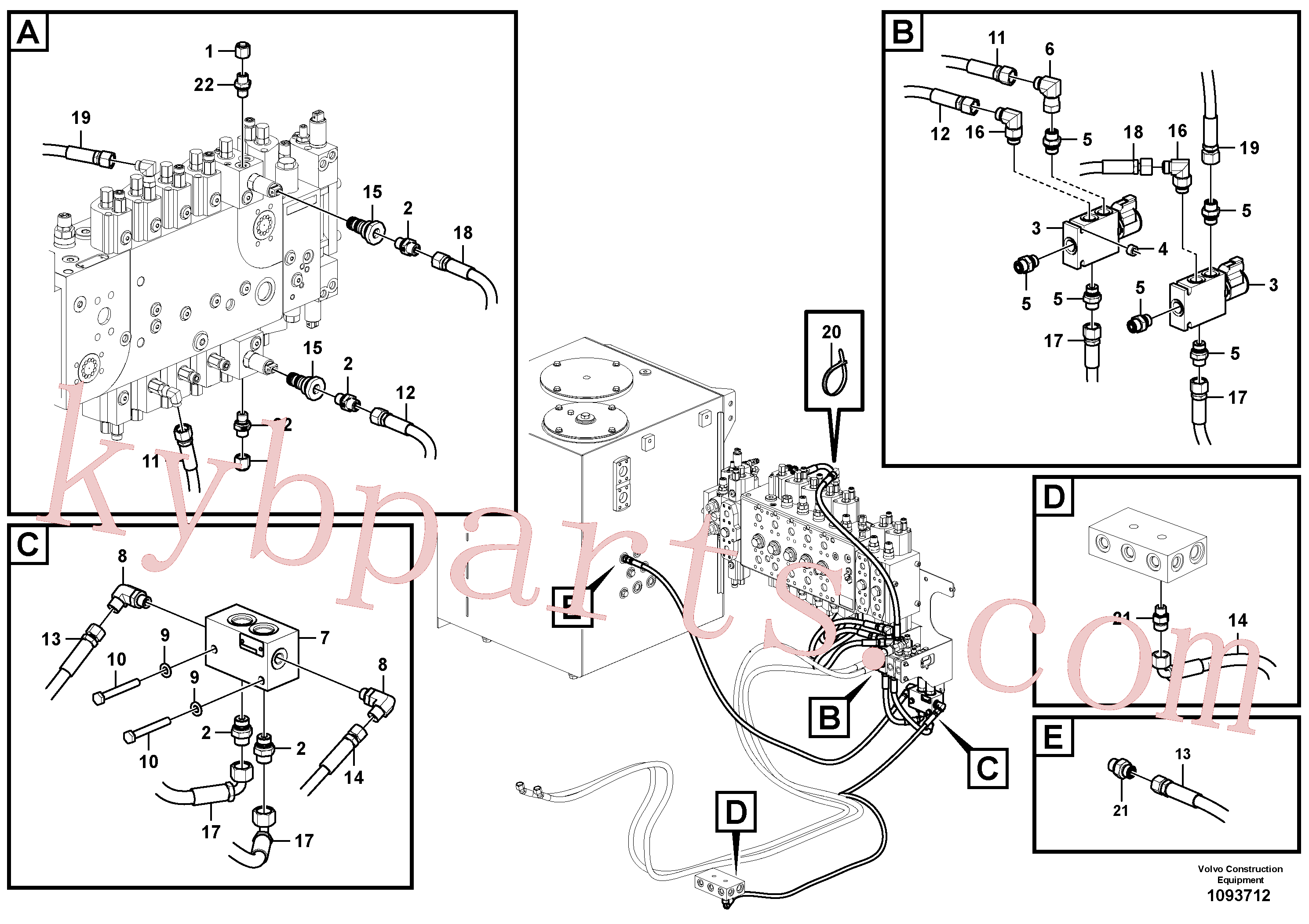 VOE937114 for Volvo Servo system, grapple bucket change over(1093712 assembly)