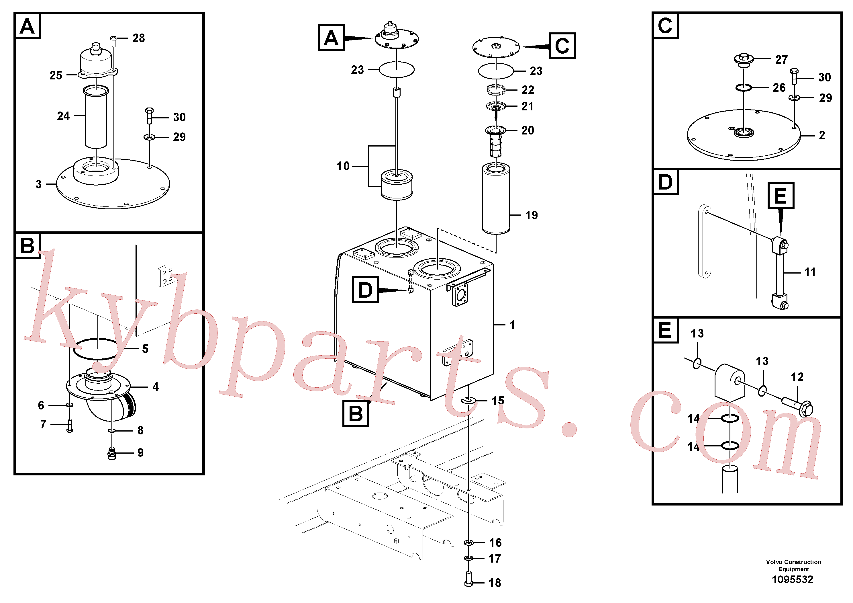 VOE14569658 for Volvo Hydraulic oil tank(1095532 assembly)