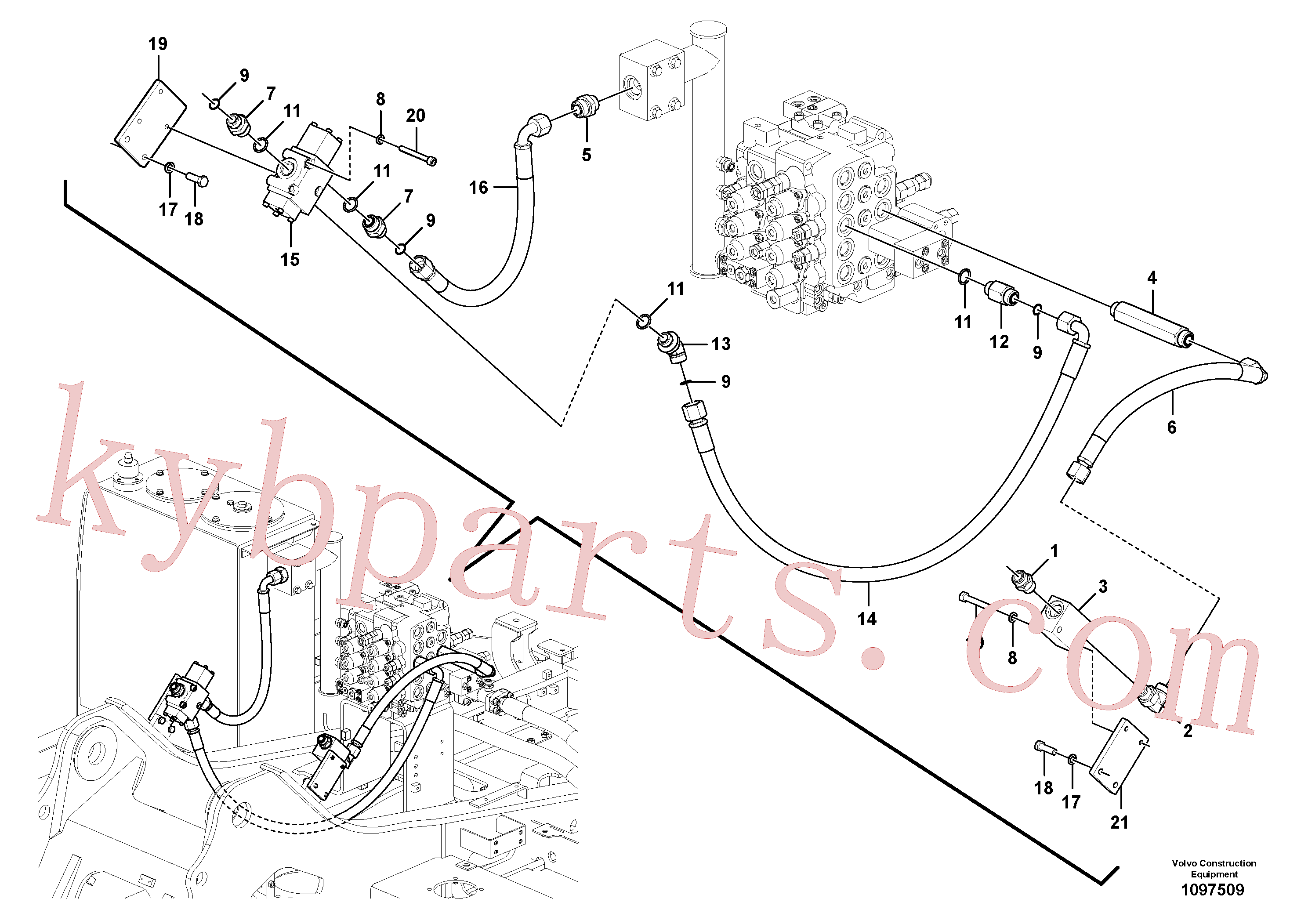 VOE14626483 for Volvo Working hydraulic, hammer and shear for upper(1097509 assembly)