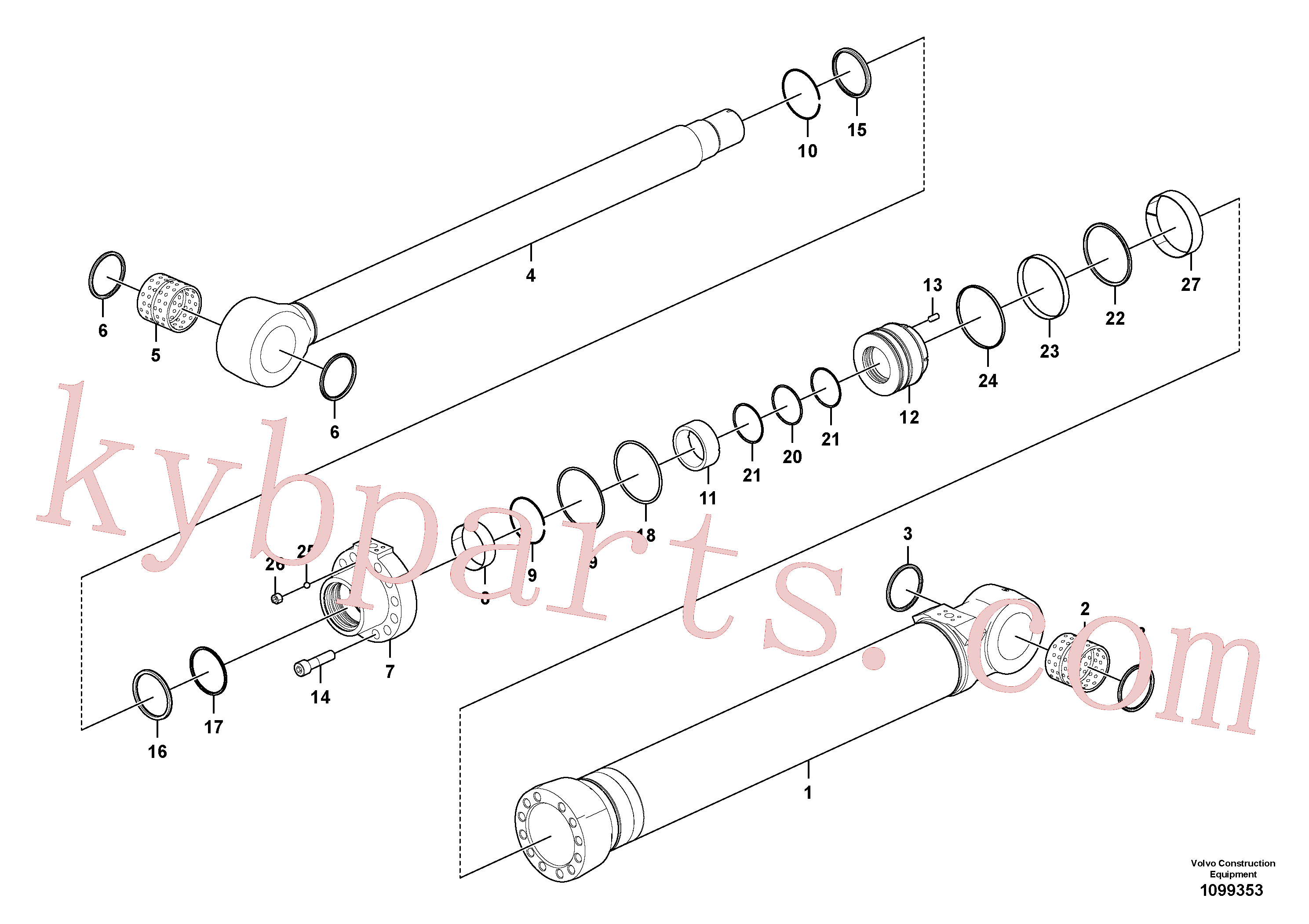 VOE14723366 for Volvo Boom cylinder(1099353 assembly)