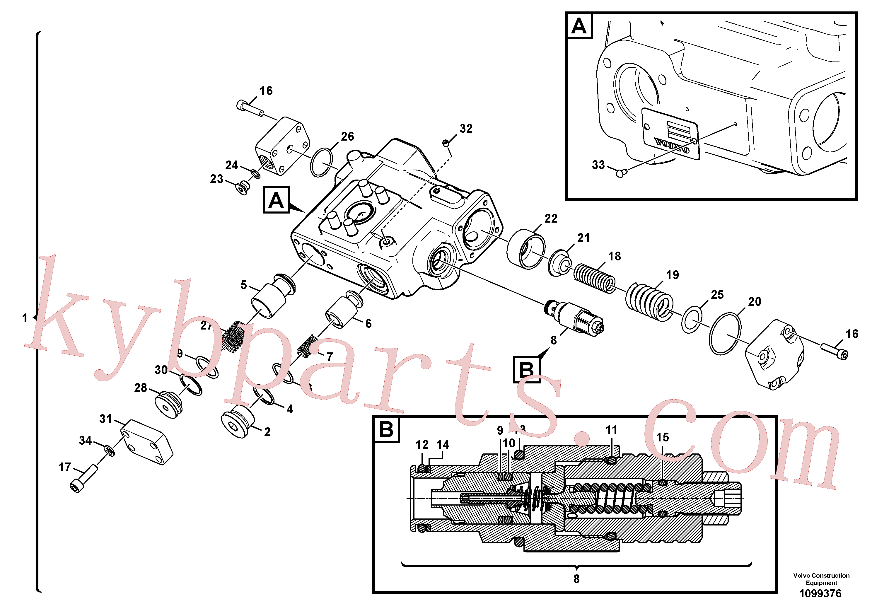 VOE14535920 for Volvo Working hydraulic, dipper arm rupture(1099376 assembly)