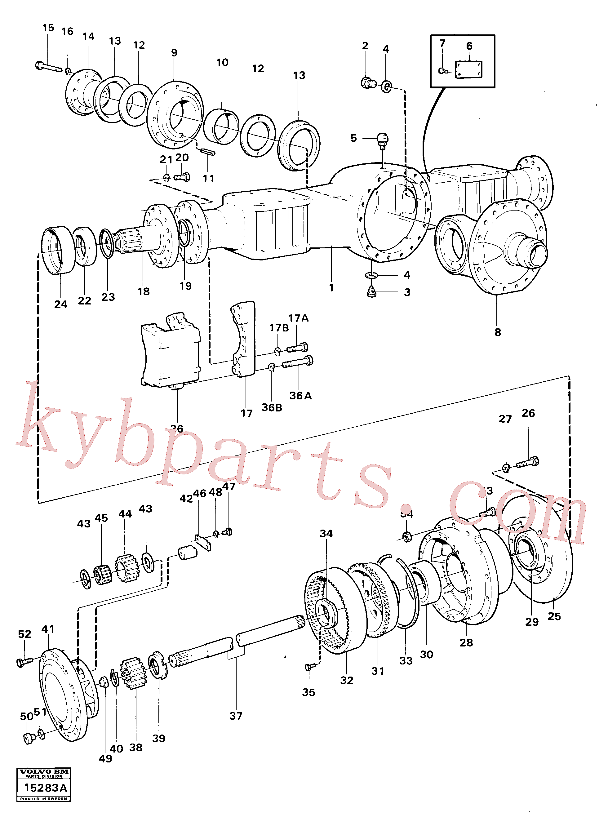 VOE963320 for Volvo Drive axle, rear prod nr 23522, Drive axle, rear prod no 23522, 23569, Drive axle, rear prod nr 23509(15283A assembly)