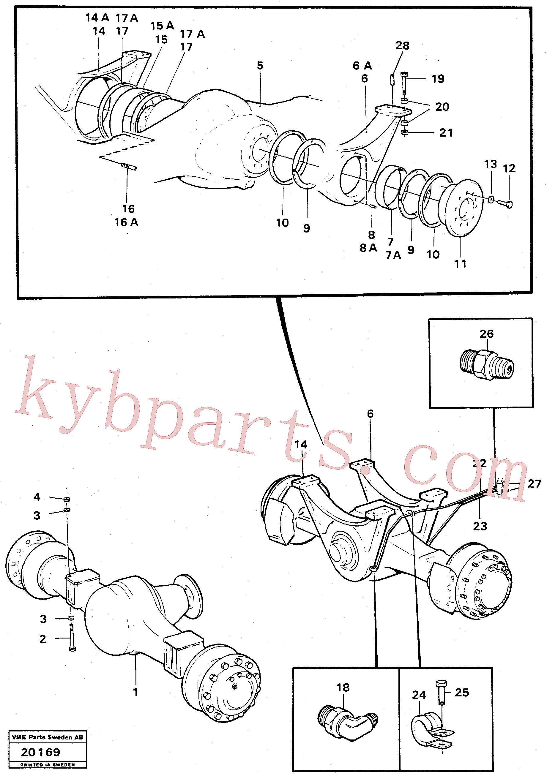 VOE963320 for Volvo Driveshafts with assembly parts(20169 assembly)