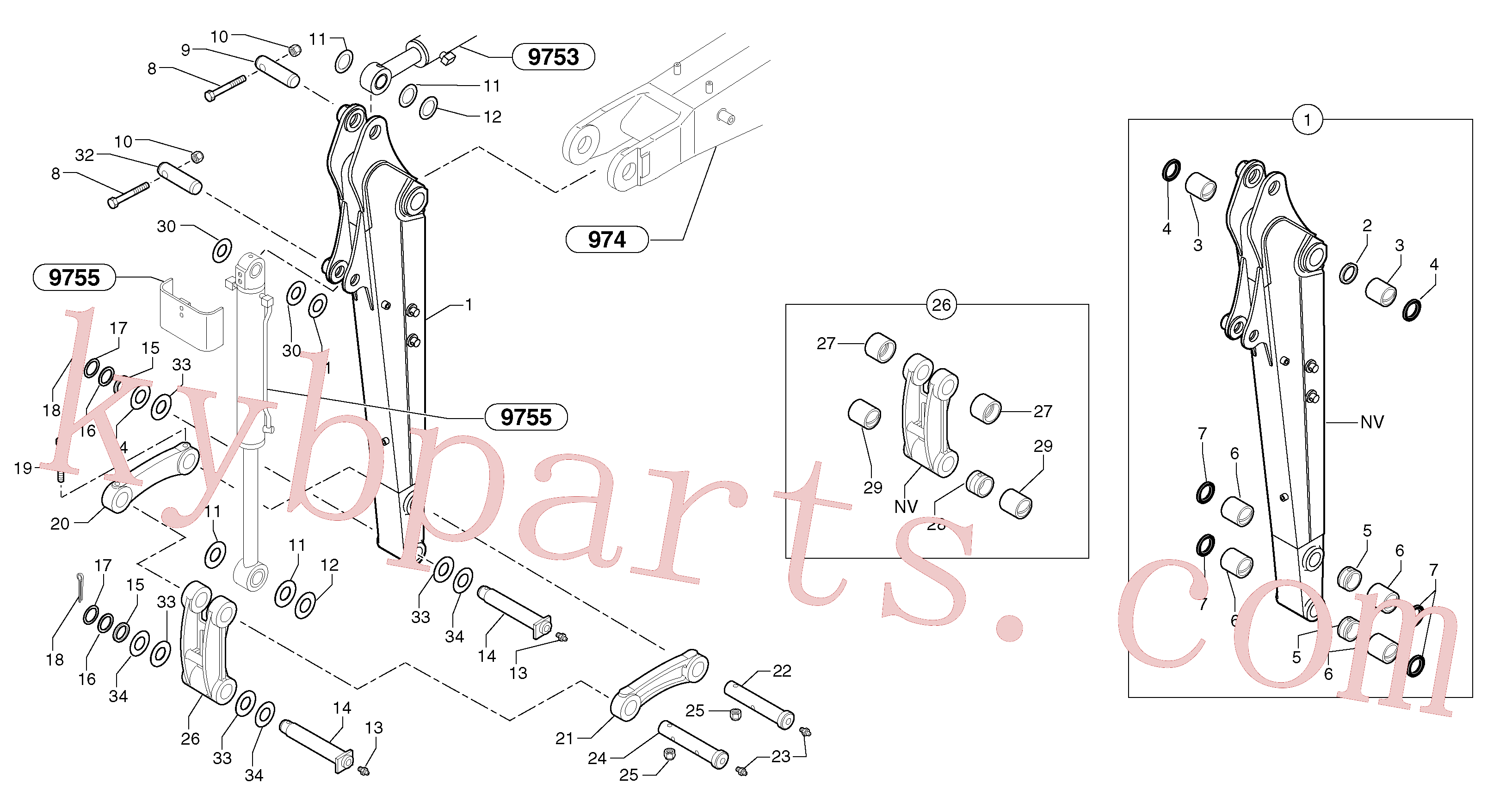 PJ4090135 for Volvo Dipper arm(975Y1 assembly)