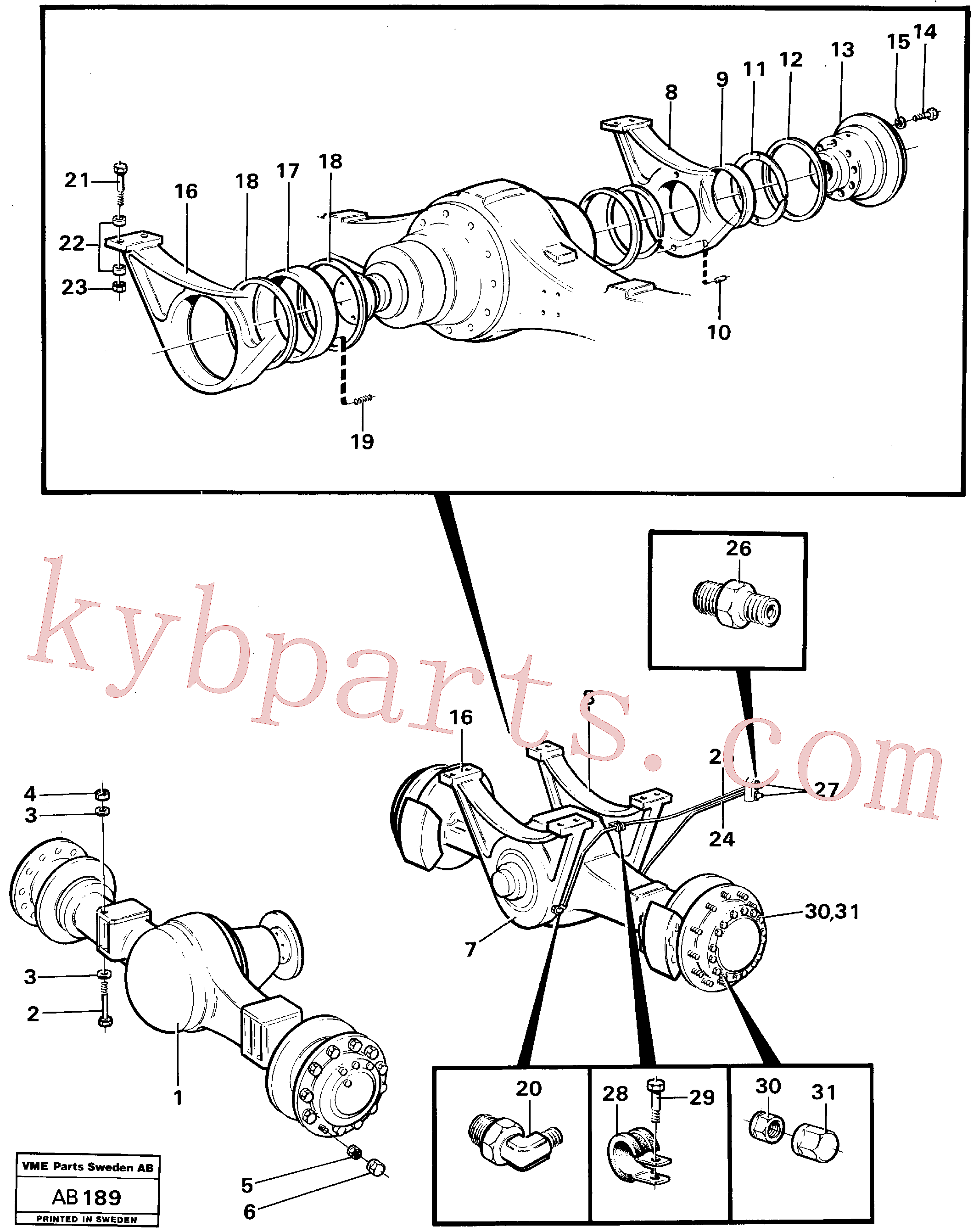 VOE963320 for Volvo Driveshafts with assembly parts(AB189 assembly)