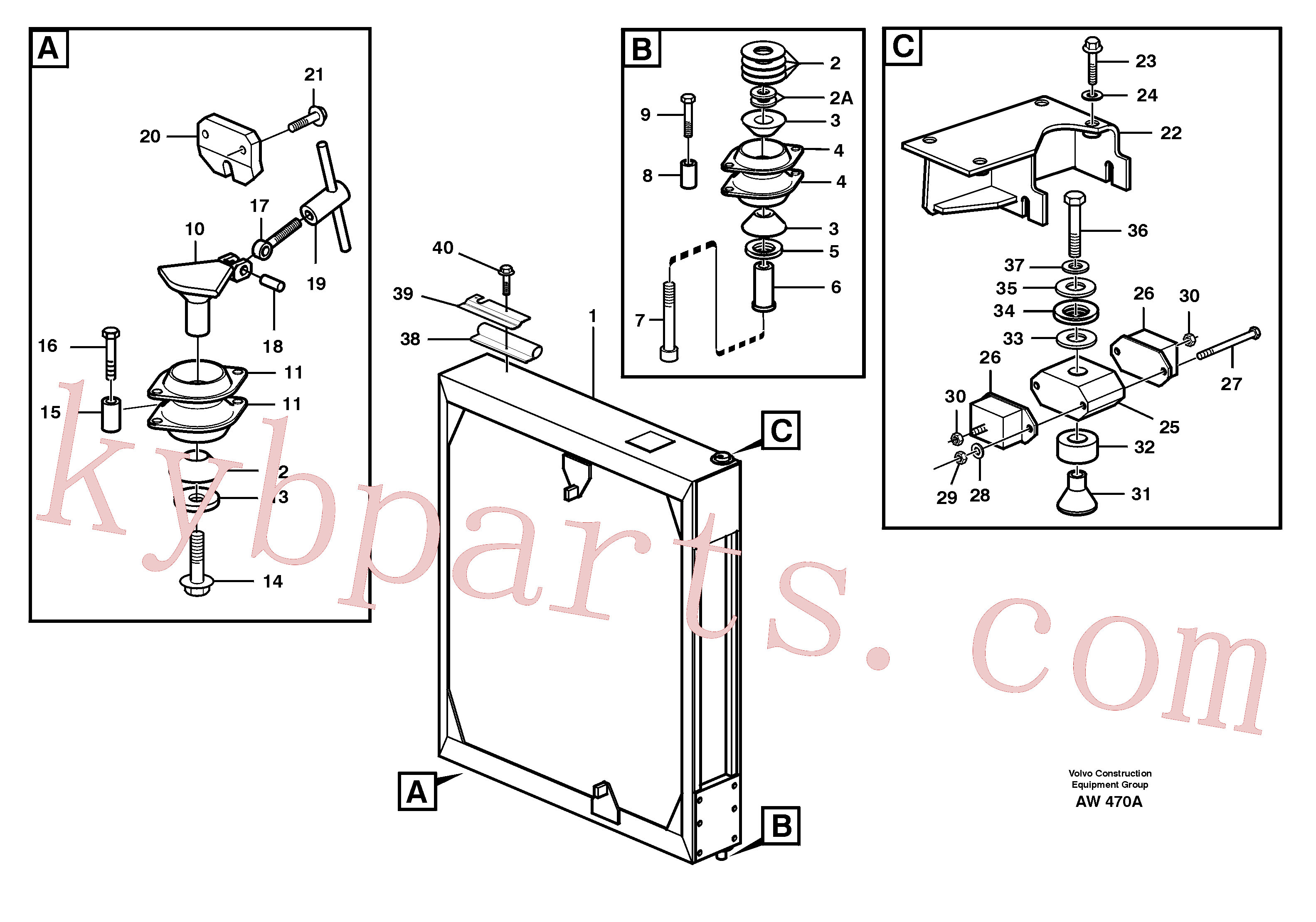 VOE955345 for Volvo Radiator with fitting parts.(AW470A assembly)