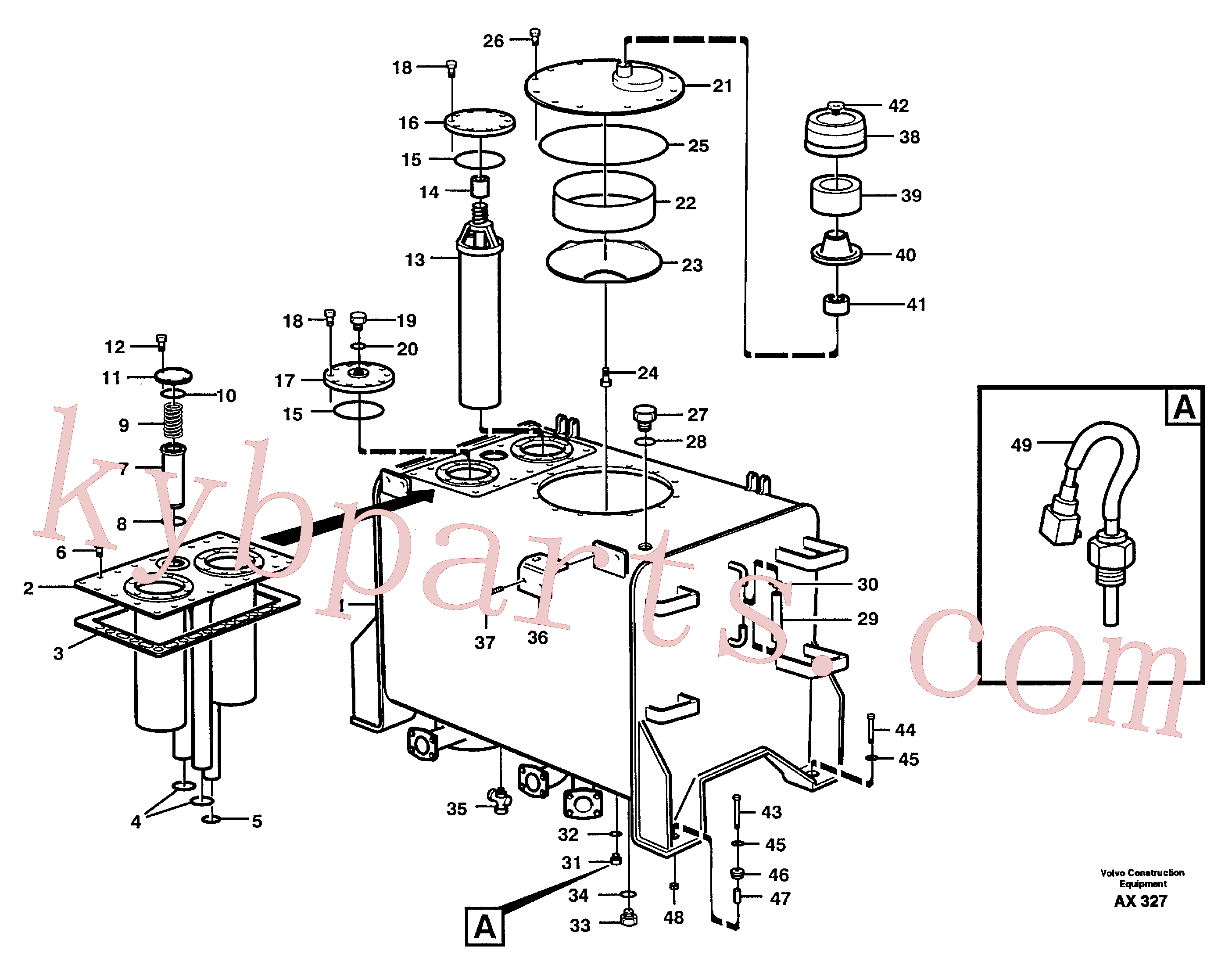 VOE13955374 for Volvo Hydraulic oil tank(AX327 assembly)