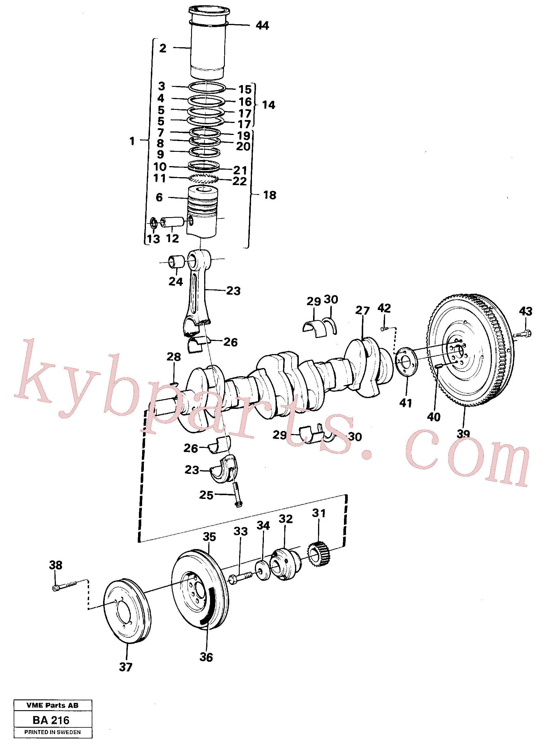 VOE950681 for Volvo Crankshaft and related parts(BA216 assembly)
