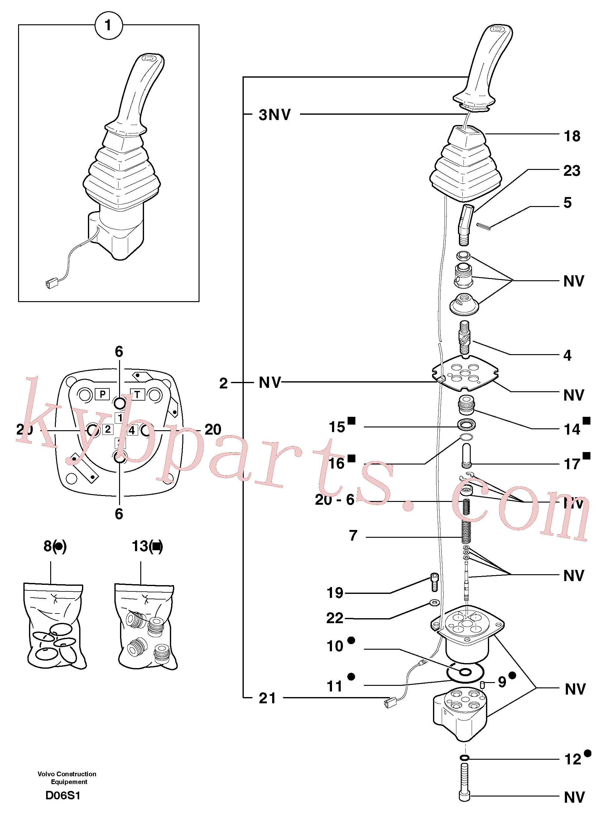 PJ6740211 for Volvo Control lever : boom / bucket ( right )(D06S1 assembly)