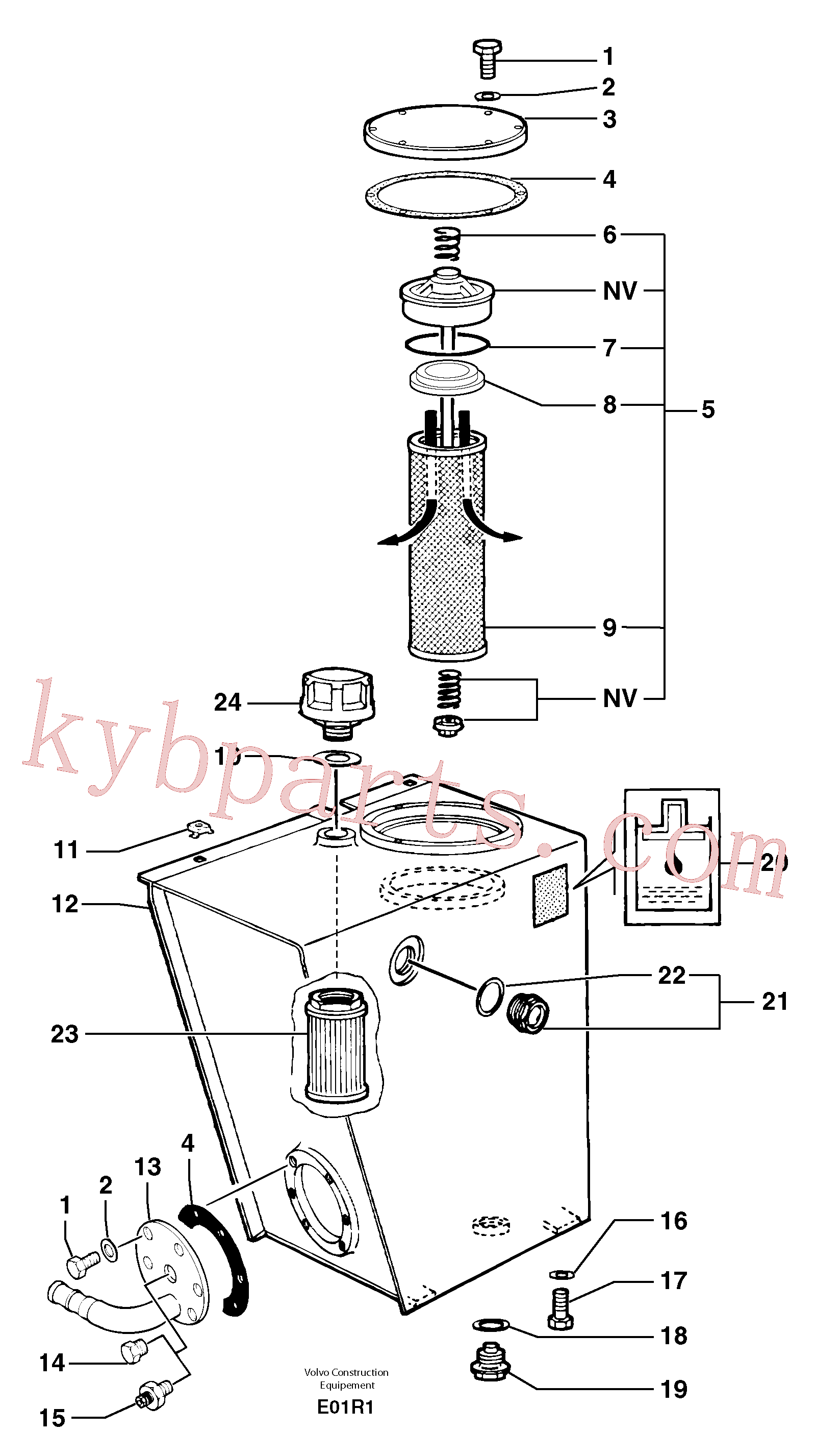 PJ7410873 for Volvo Hydraulic tank(E01R1 assembly)
