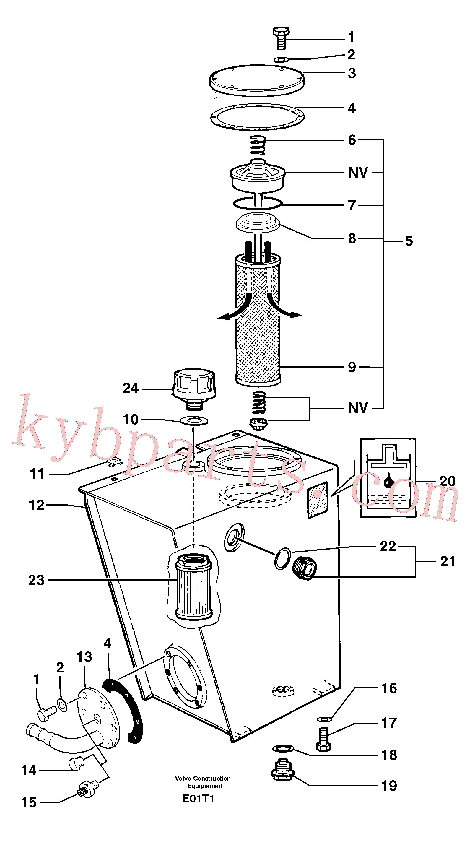 PJ7410873 for Volvo Hydraulic tank(E01T1 assembly)