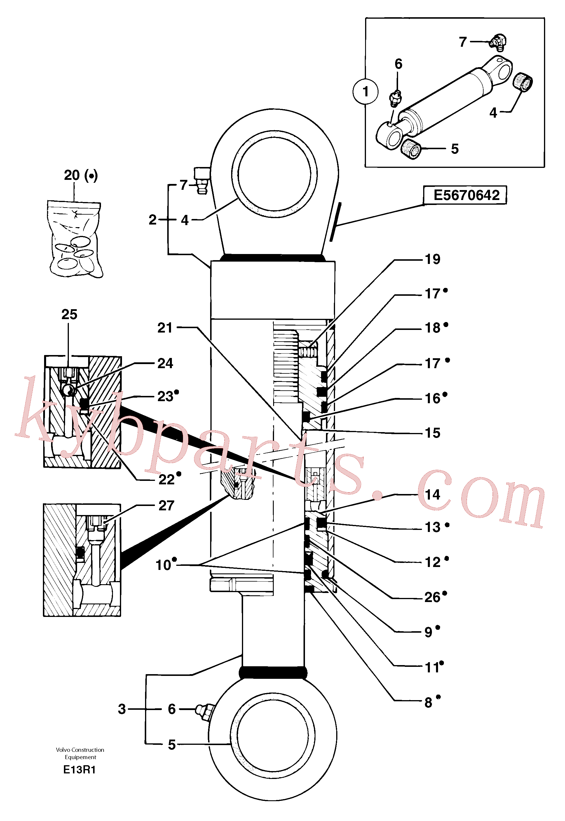 PJ7410445 for Volvo Boom cylinder(E13R1 assembly)