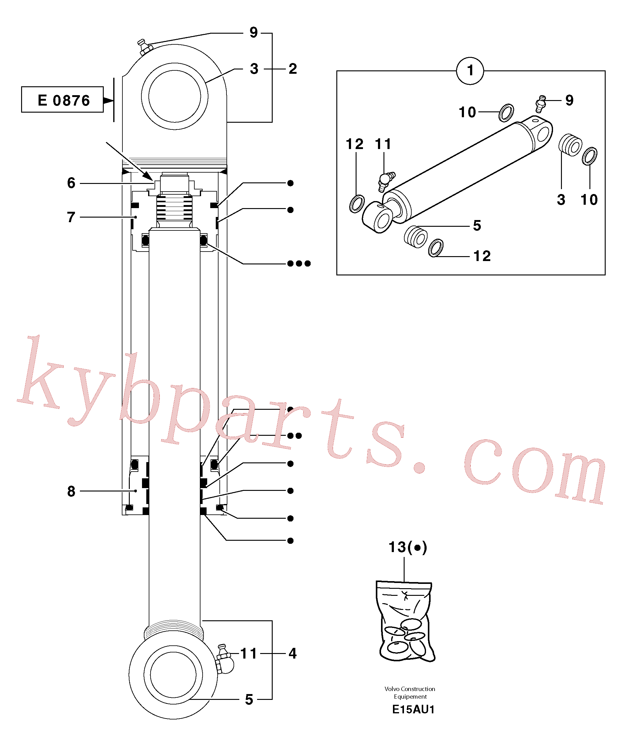 PJ5670876 for Volvo Bucket cylinder(E15AU1 assembly)