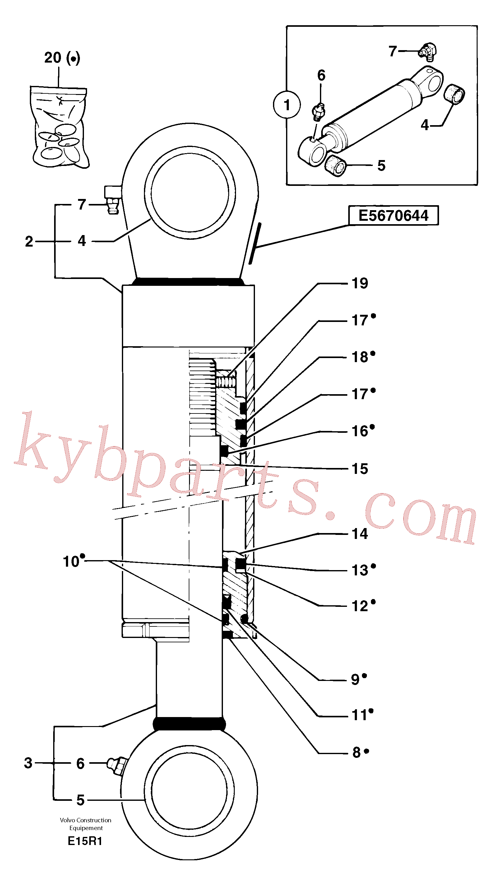 PJ5670644 for Volvo Bucket cylinder(E15R1 assembly)