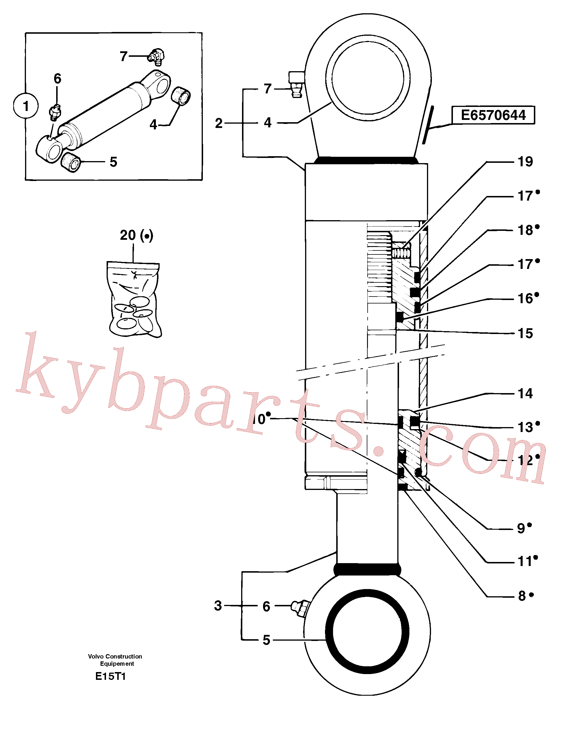 PJ5670644 for Volvo Bucket cylinder(E15T1 assembly)