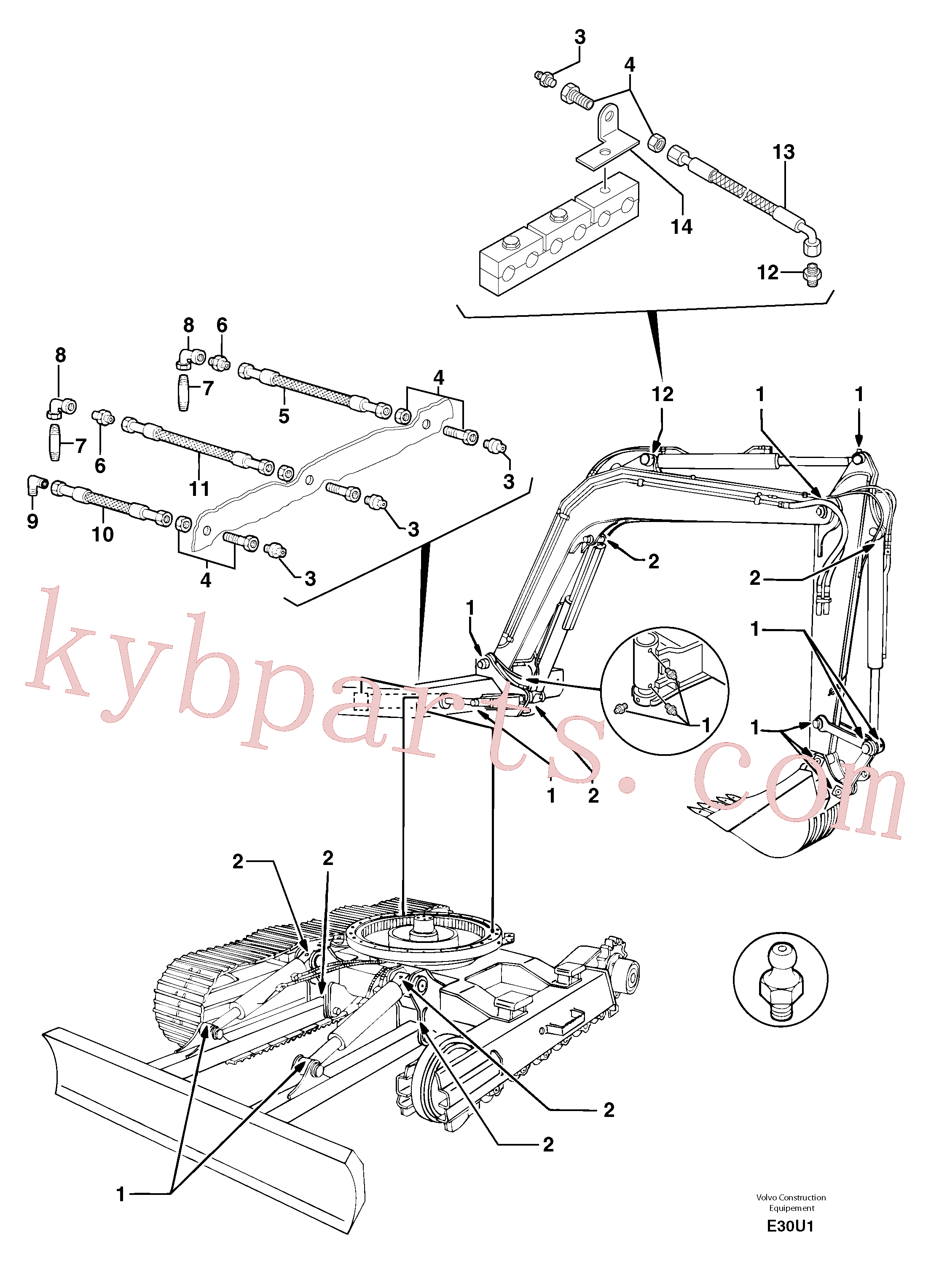 PJ4190187 for Volvo Lubrication chart(E30U1 assembly)