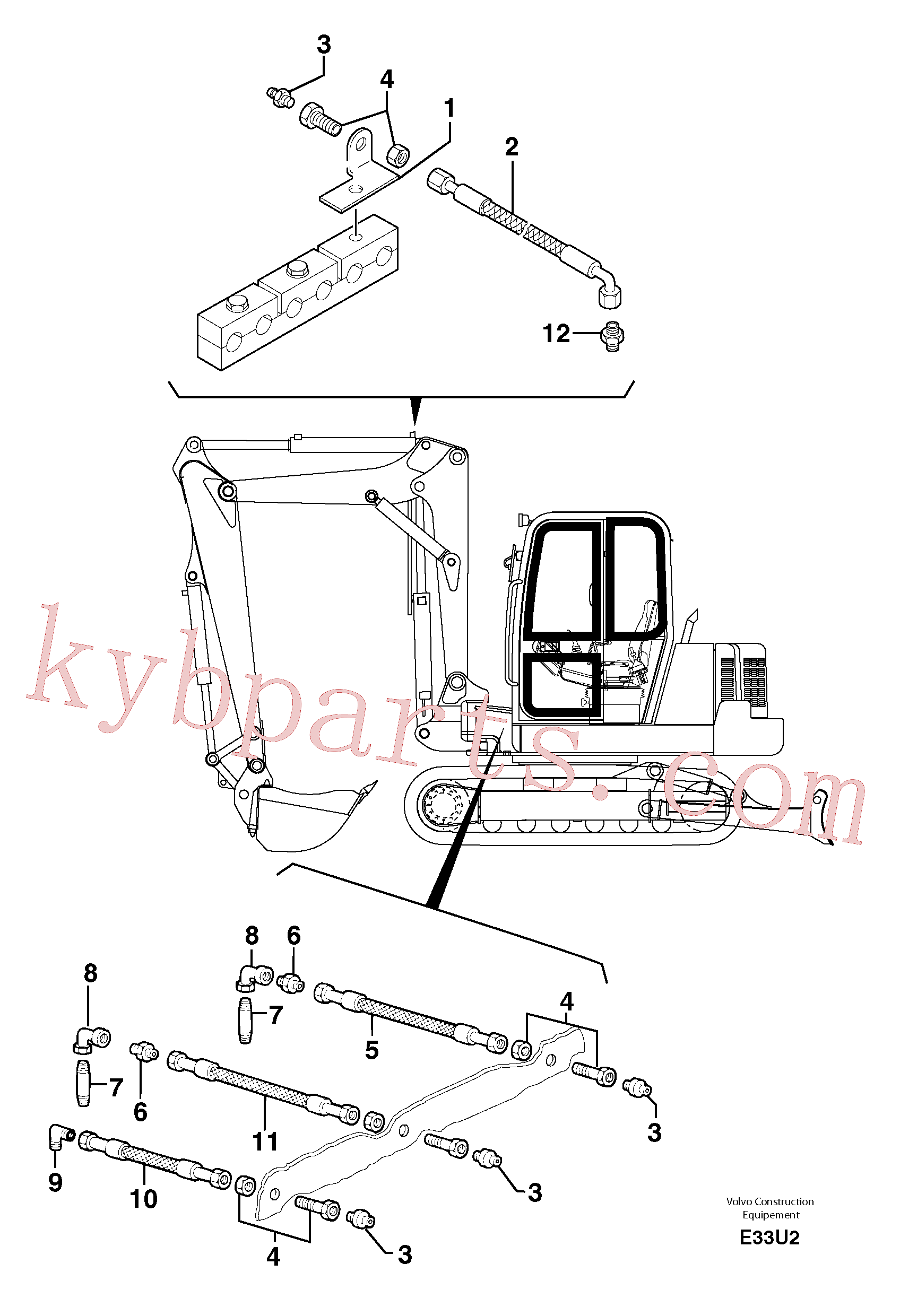 PJ4190187 for Volvo Lubrication chart(E33U2 assembly)