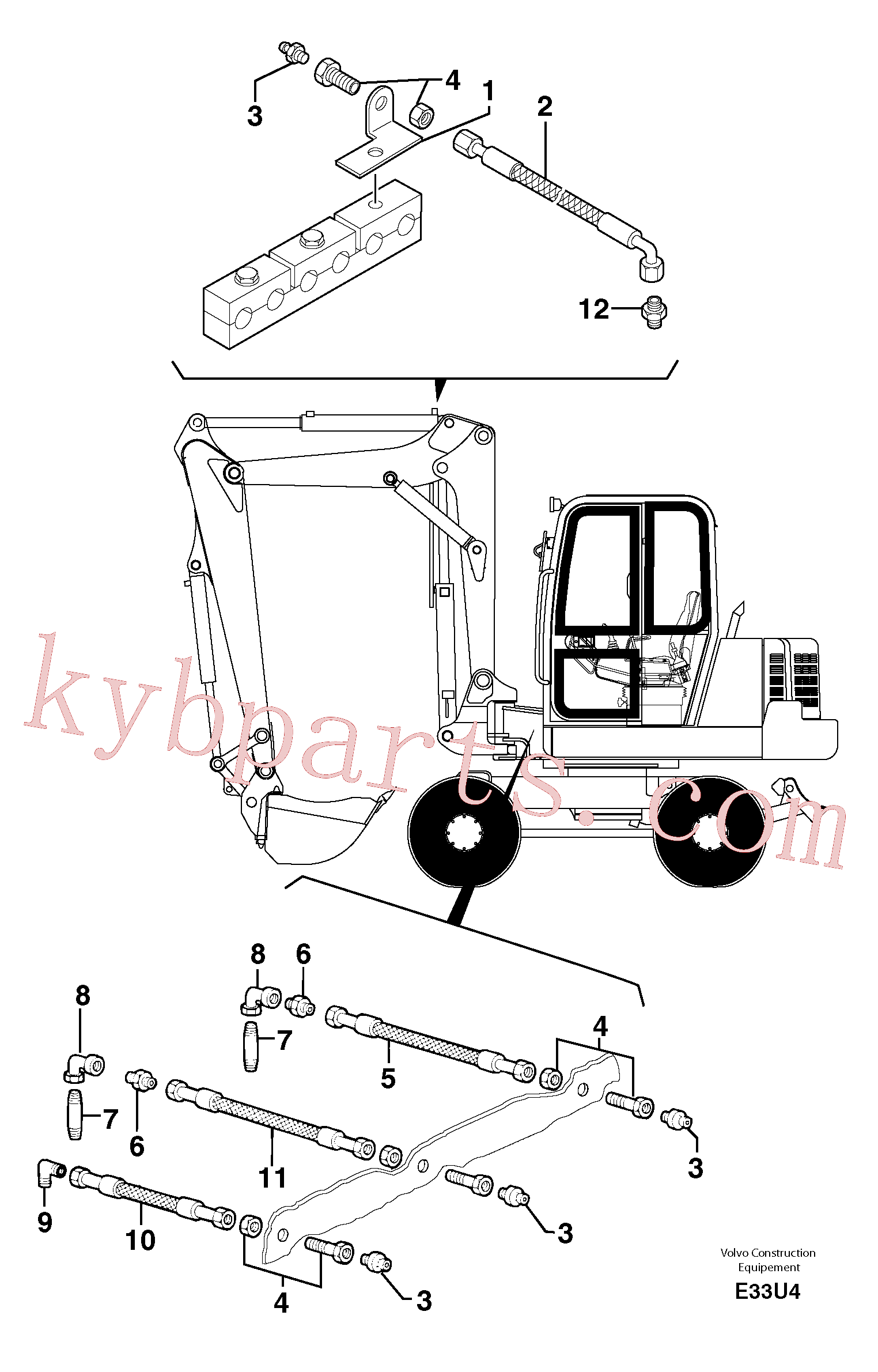 PJ4190187 for Volvo Lubrication chart(E33U4 assembly)