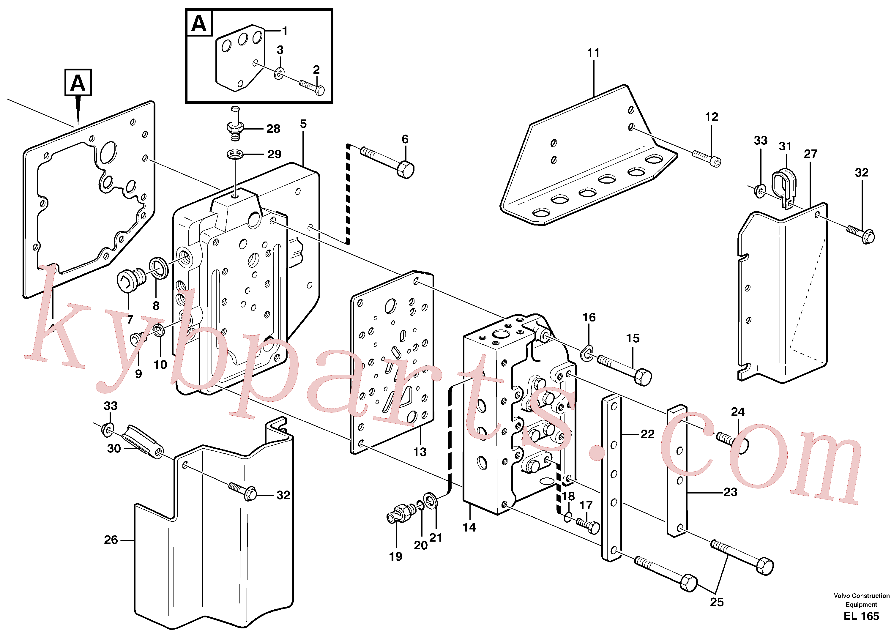VOE936441 for Volvo Gear selector valve with fitting parts(EL165 assembly)