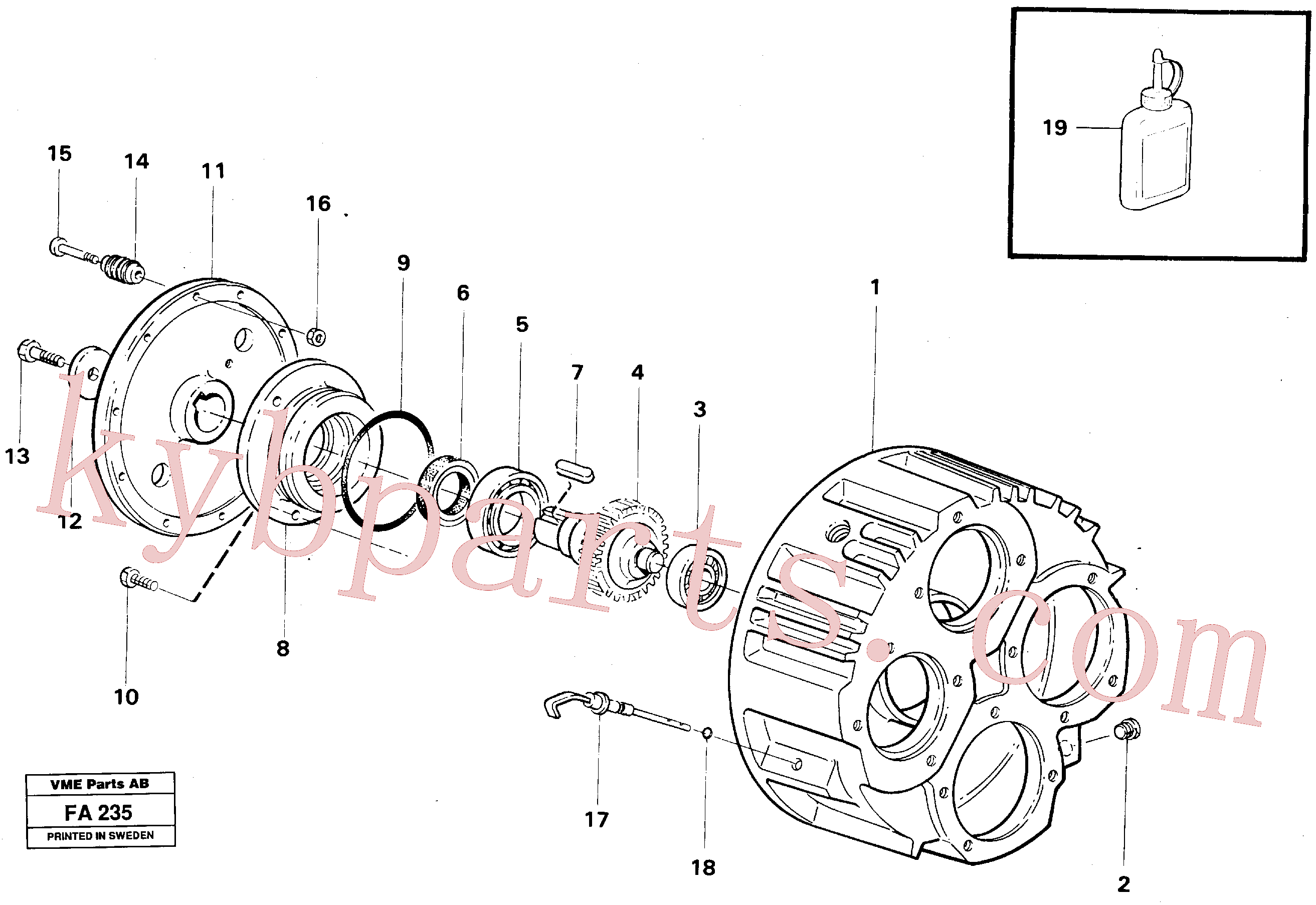 VOE7011019 for Volvo Pump gear box(FA235 assembly)