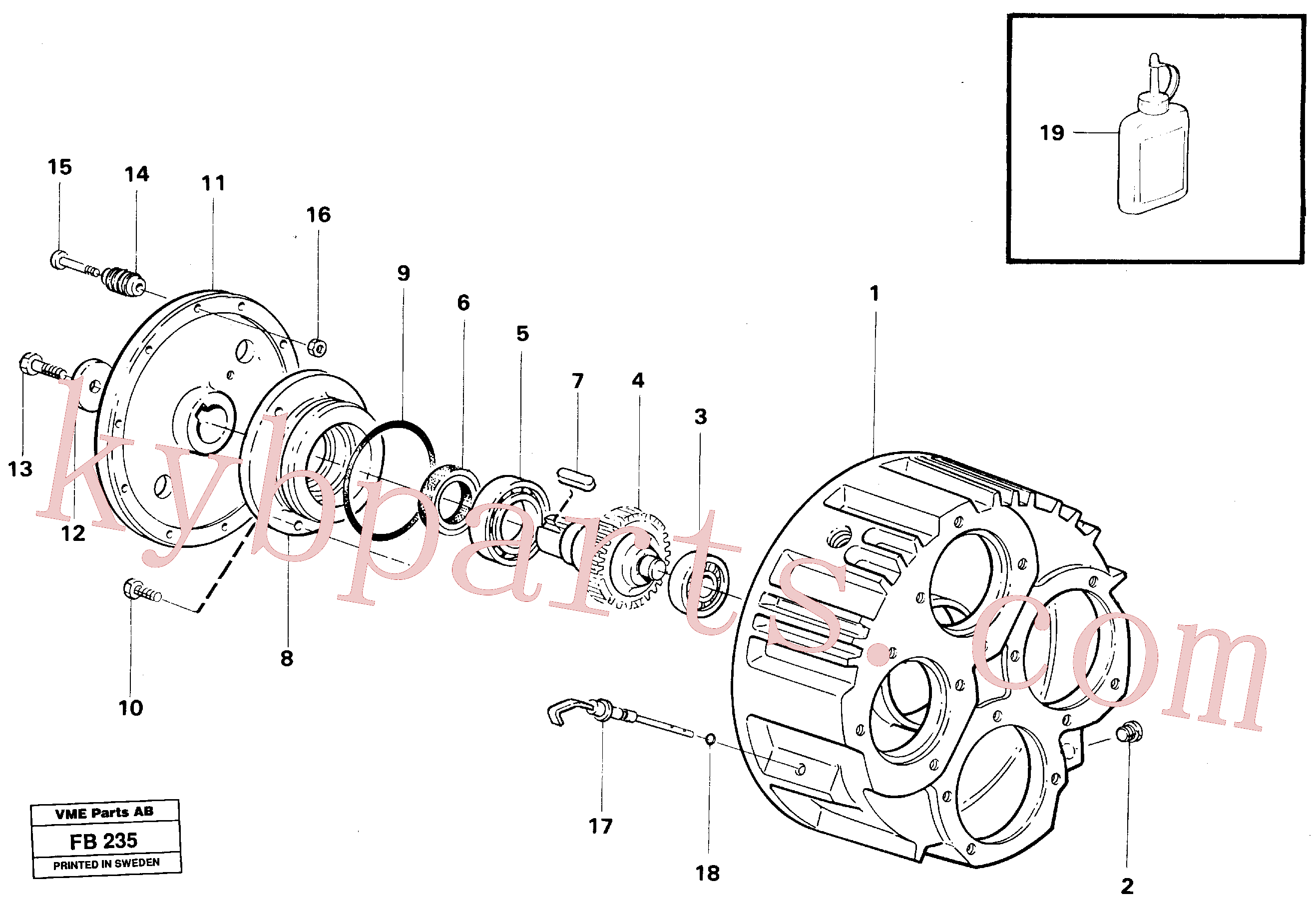 VOE7011019 for Volvo Pump gear box(FB235 assembly)