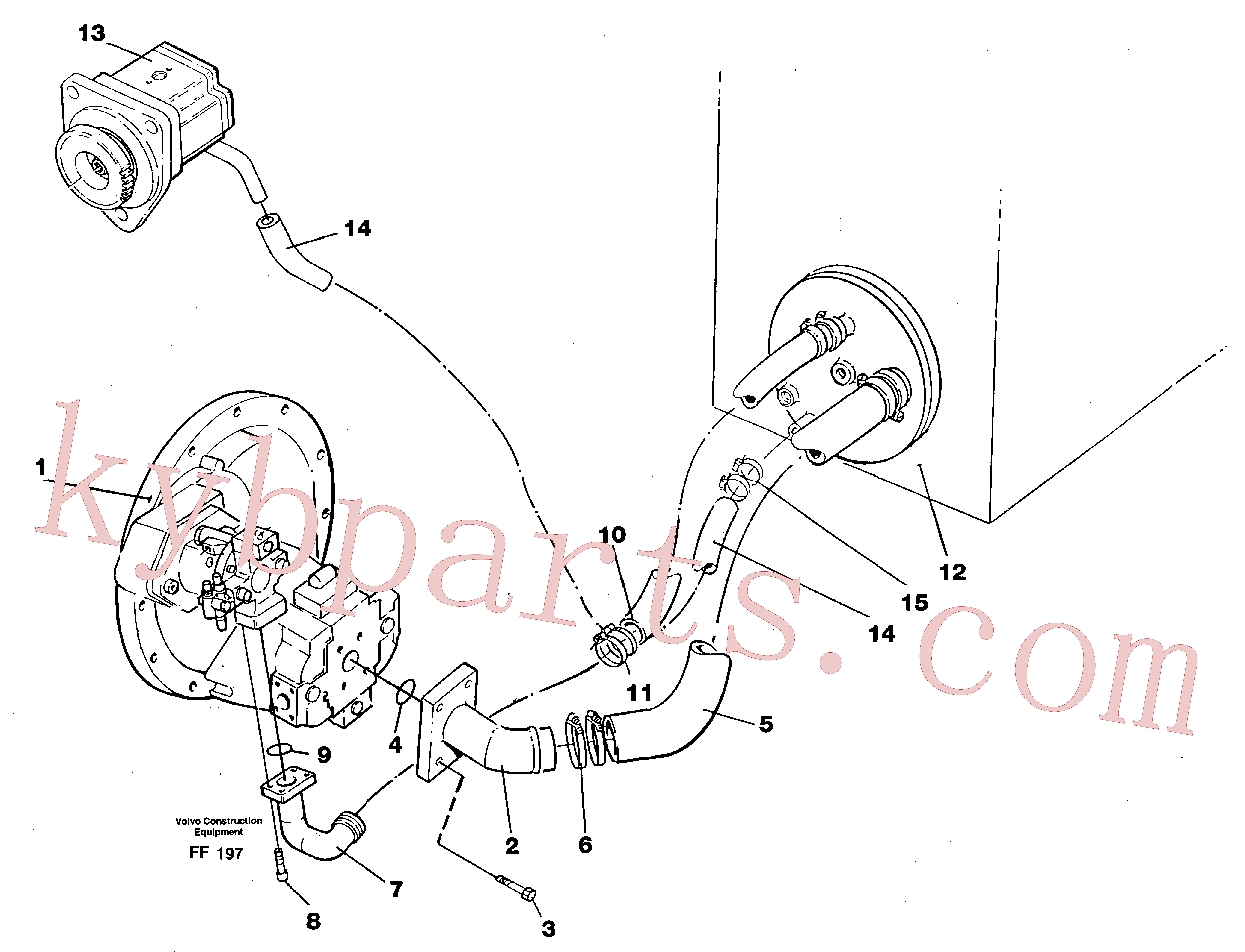 VOE14267933 for Volvo Hydraulic system suction lines(FF197 assembly)