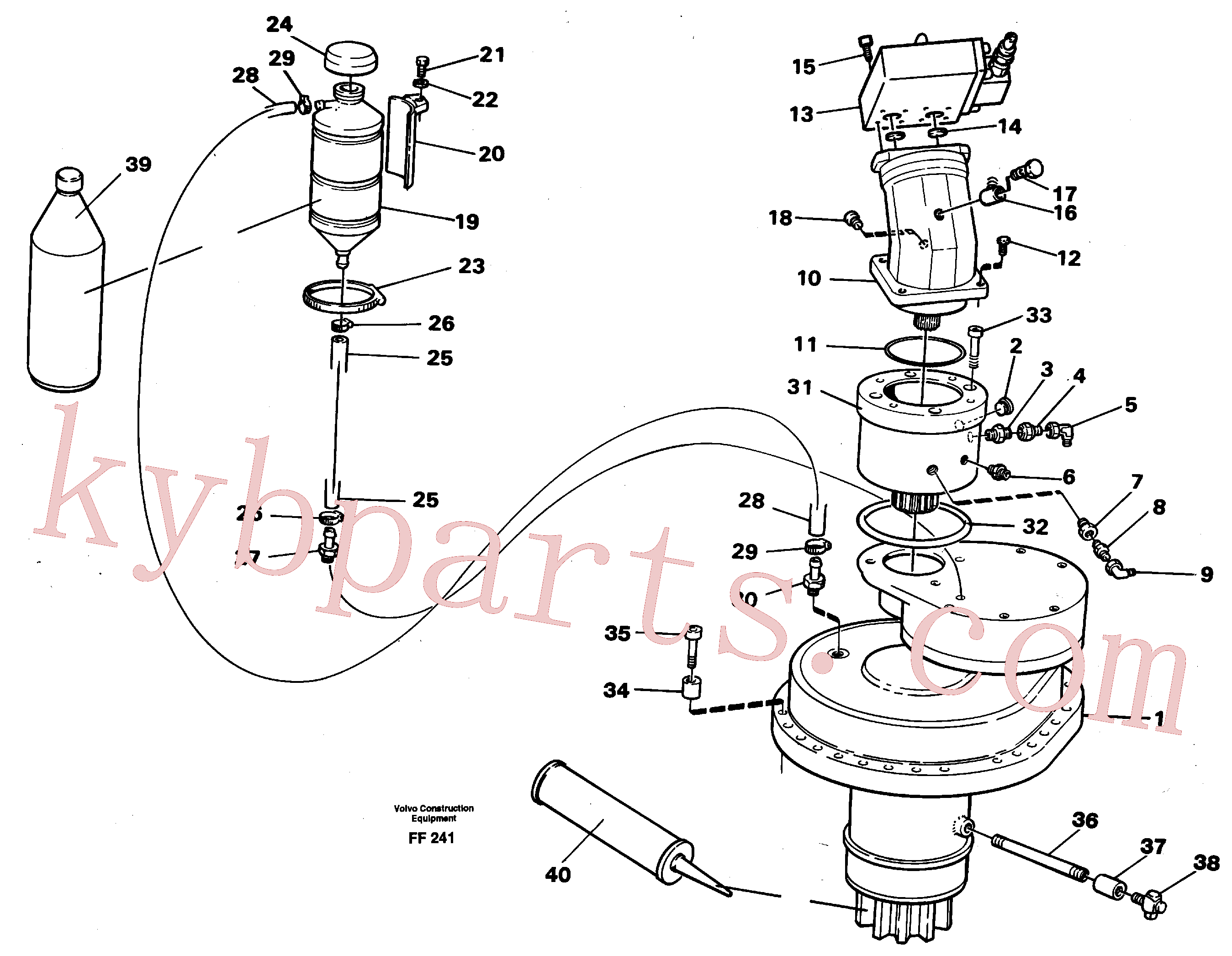 VOE14252875 for Volvo Slewing gear box with fitting parts(FF241 assembly)