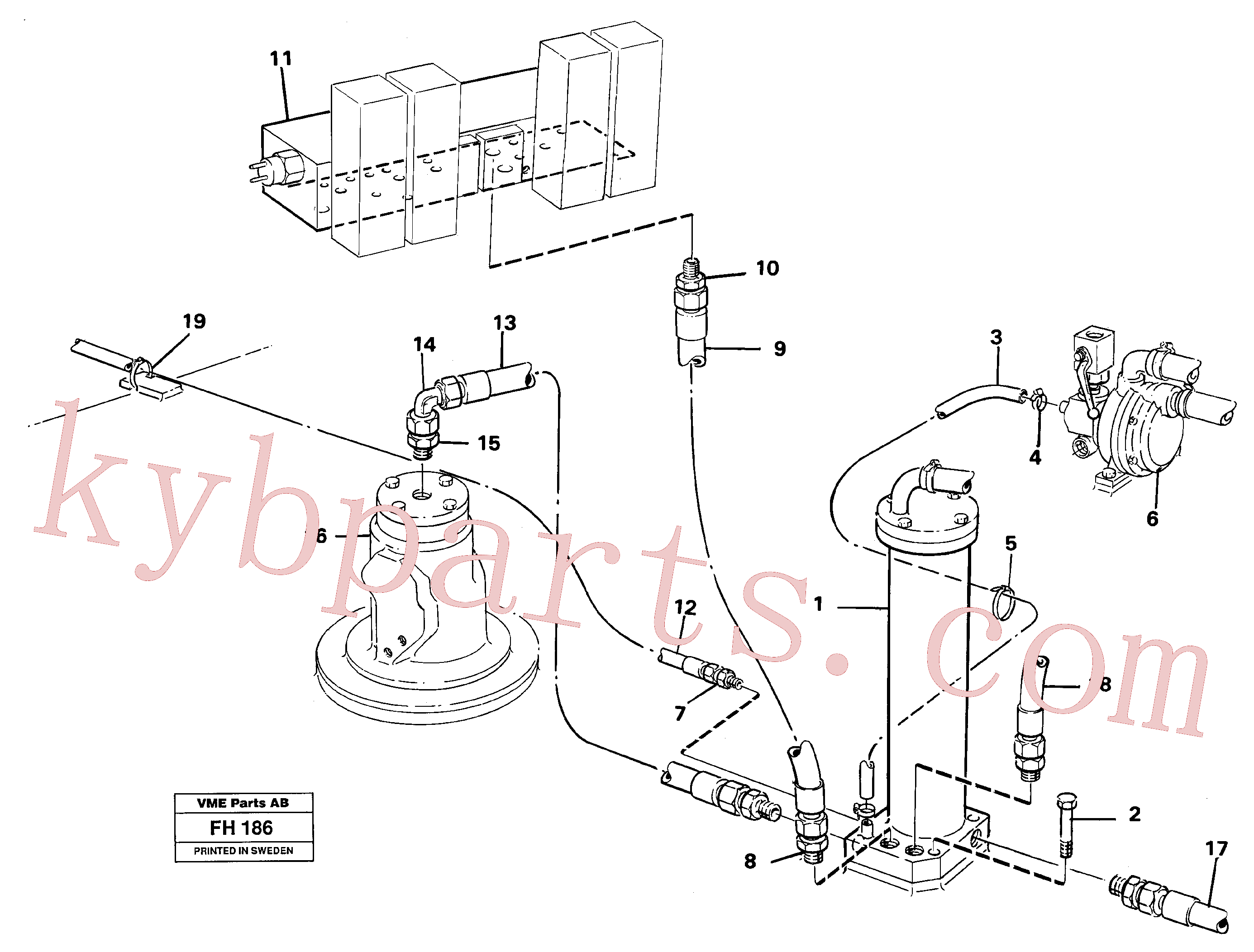 VOE14013952 for Volvo Leak oil filter, with connections(FH186 assembly)