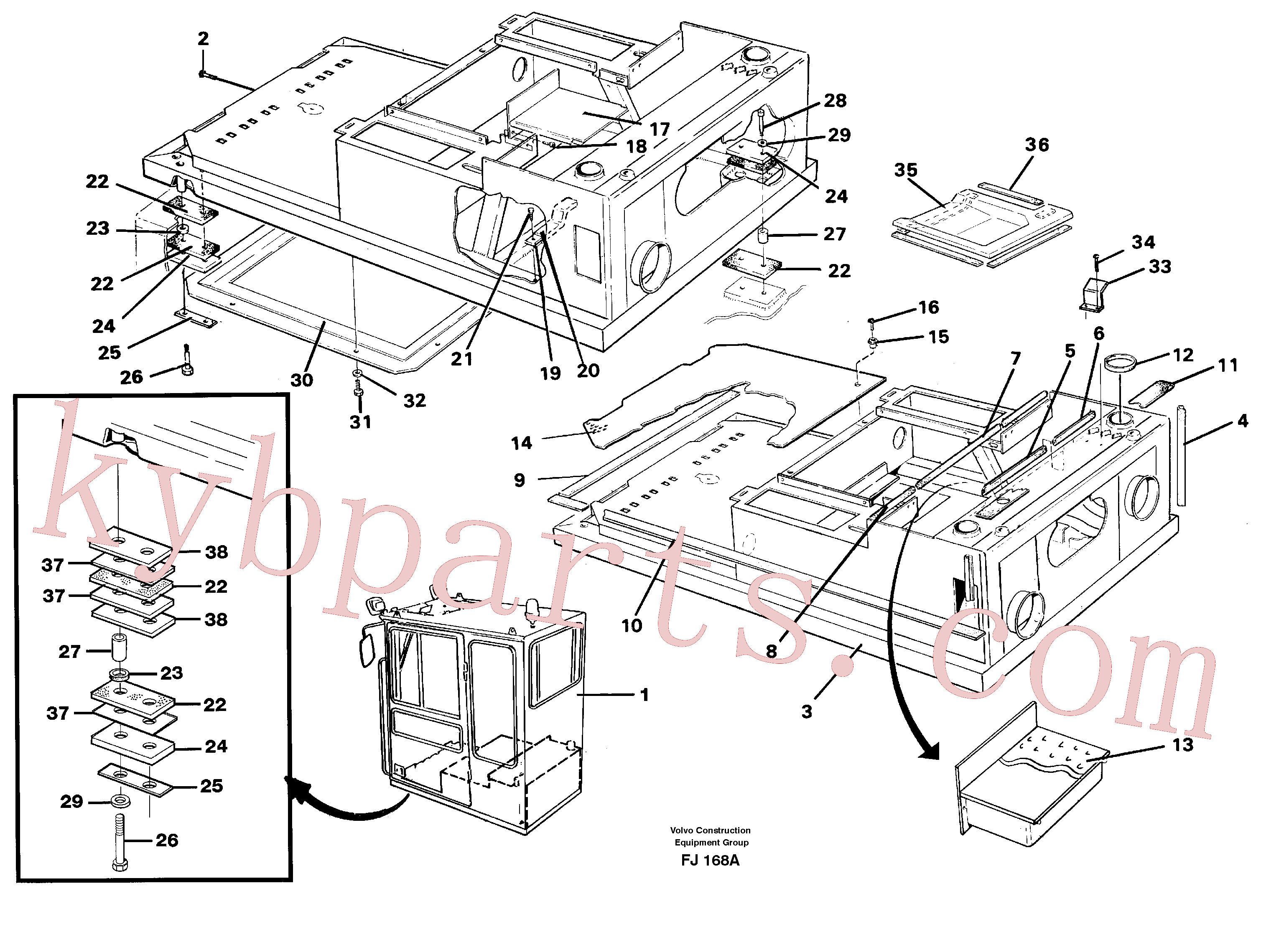 VOE959259 for Volvo Drivers cab and cabin floor(FJ168A assembly)