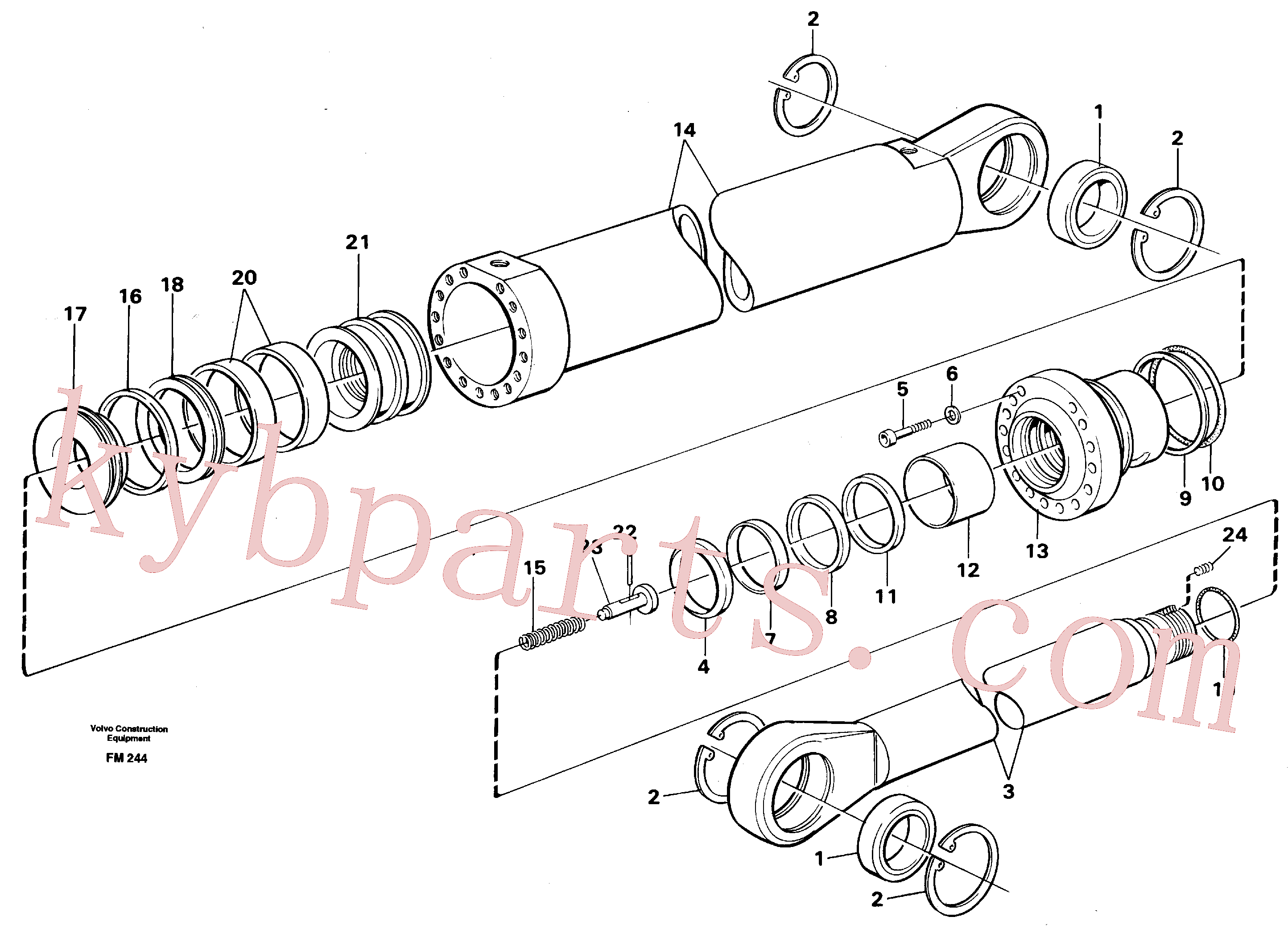 VOE11999886 for Volvo Boom cylinder,m.e.(FM244 assembly)
