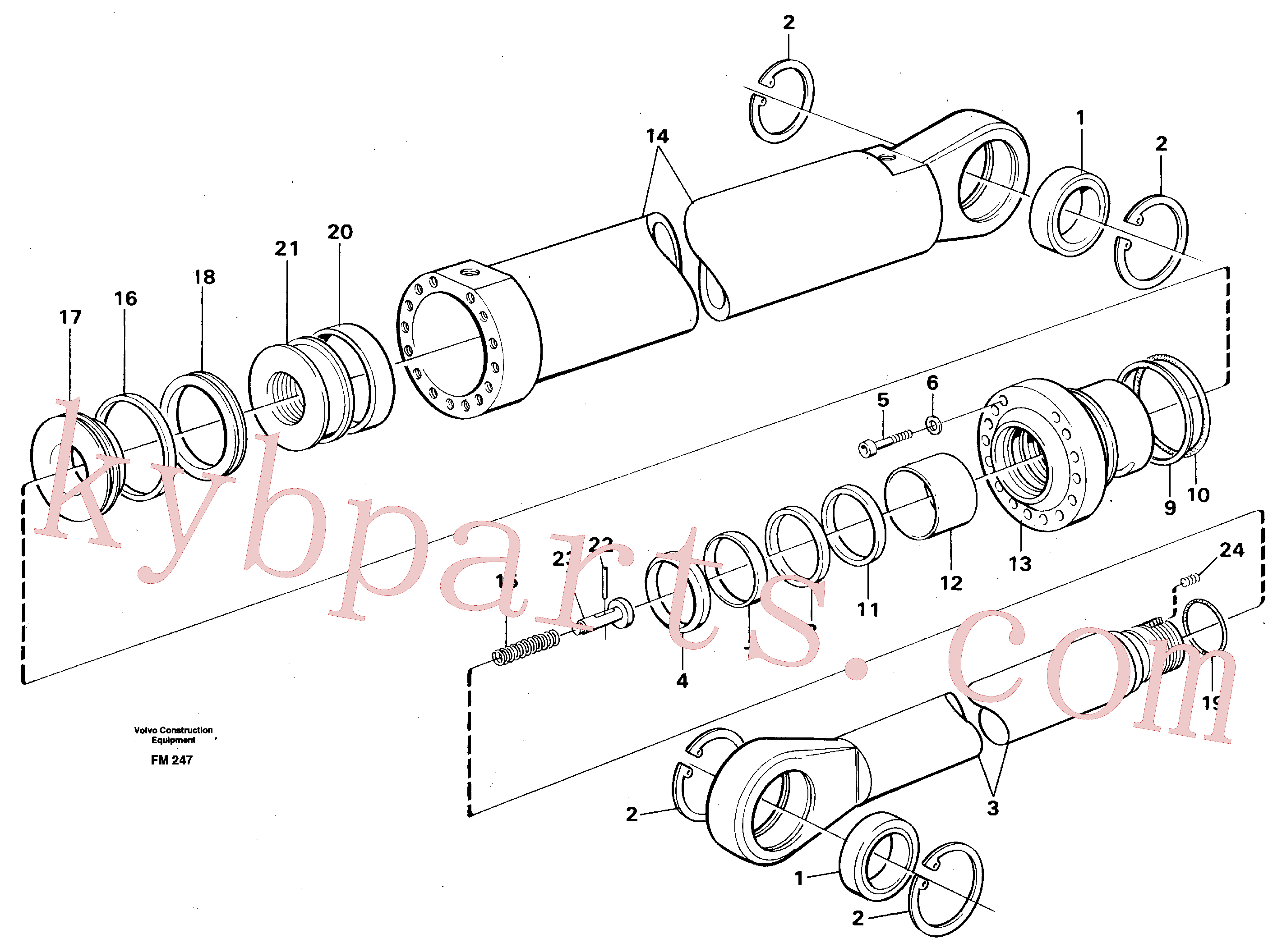 VOE11999886 for Volvo Bucket cylinder,m.e.(FM247 assembly)