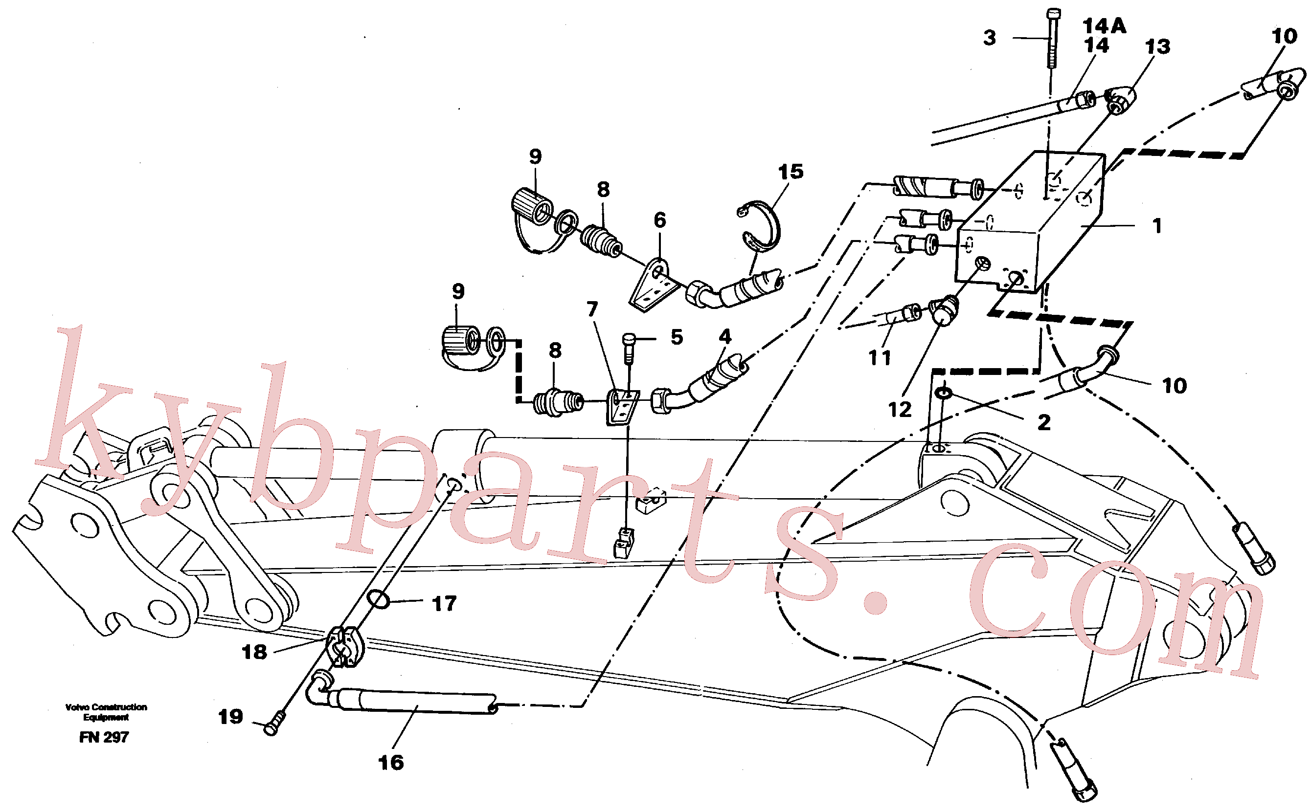 VOE11702916 for Volvo Grab equipment, dipper arm 2.0 m /2.4 m(FN297 assembly)
