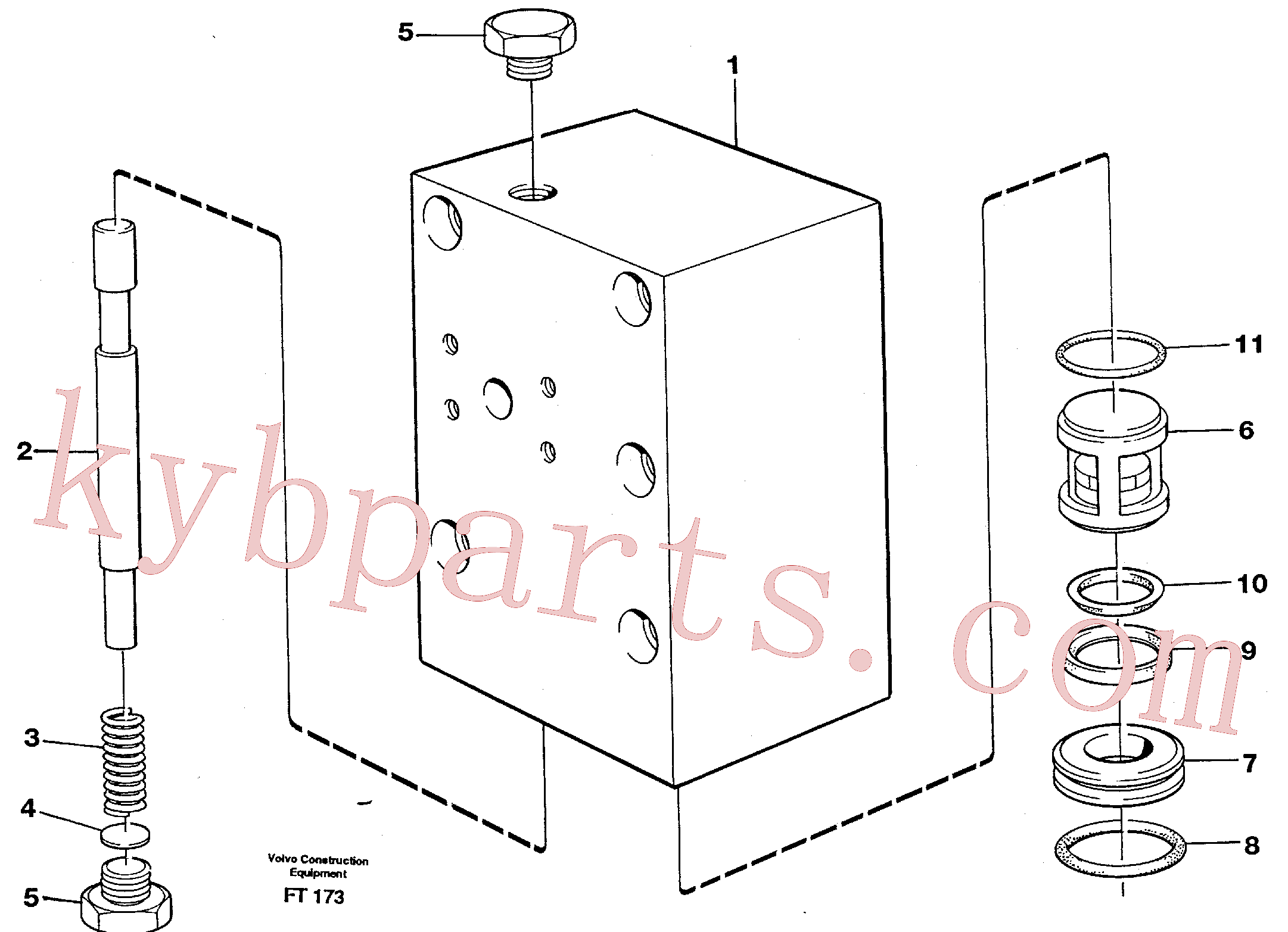 VOE14040945 for Volvo Connection valve Crawler track(FT173 assembly)