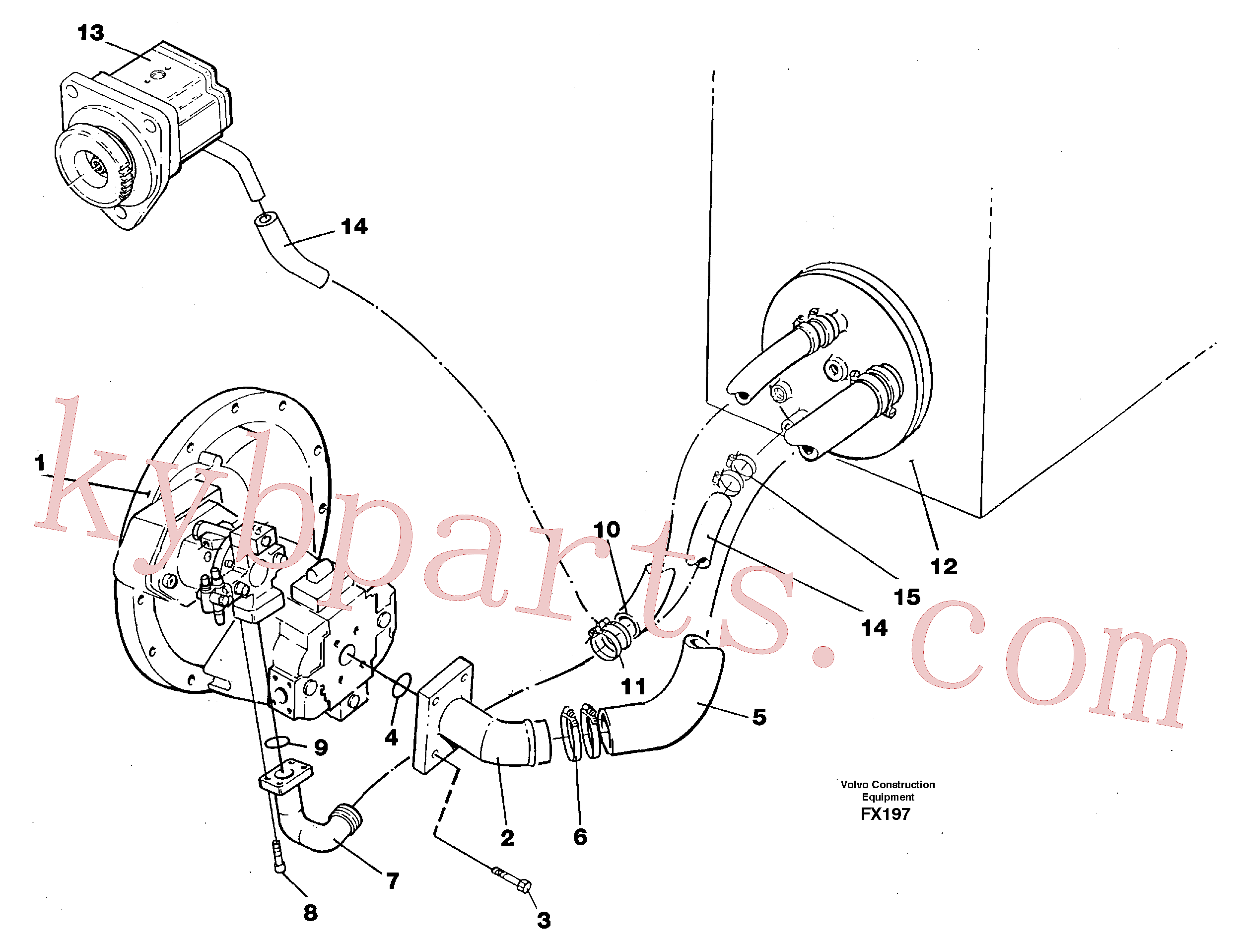 VOE14267933 for Volvo Hydraulic system suction lines(FX197 assembly)