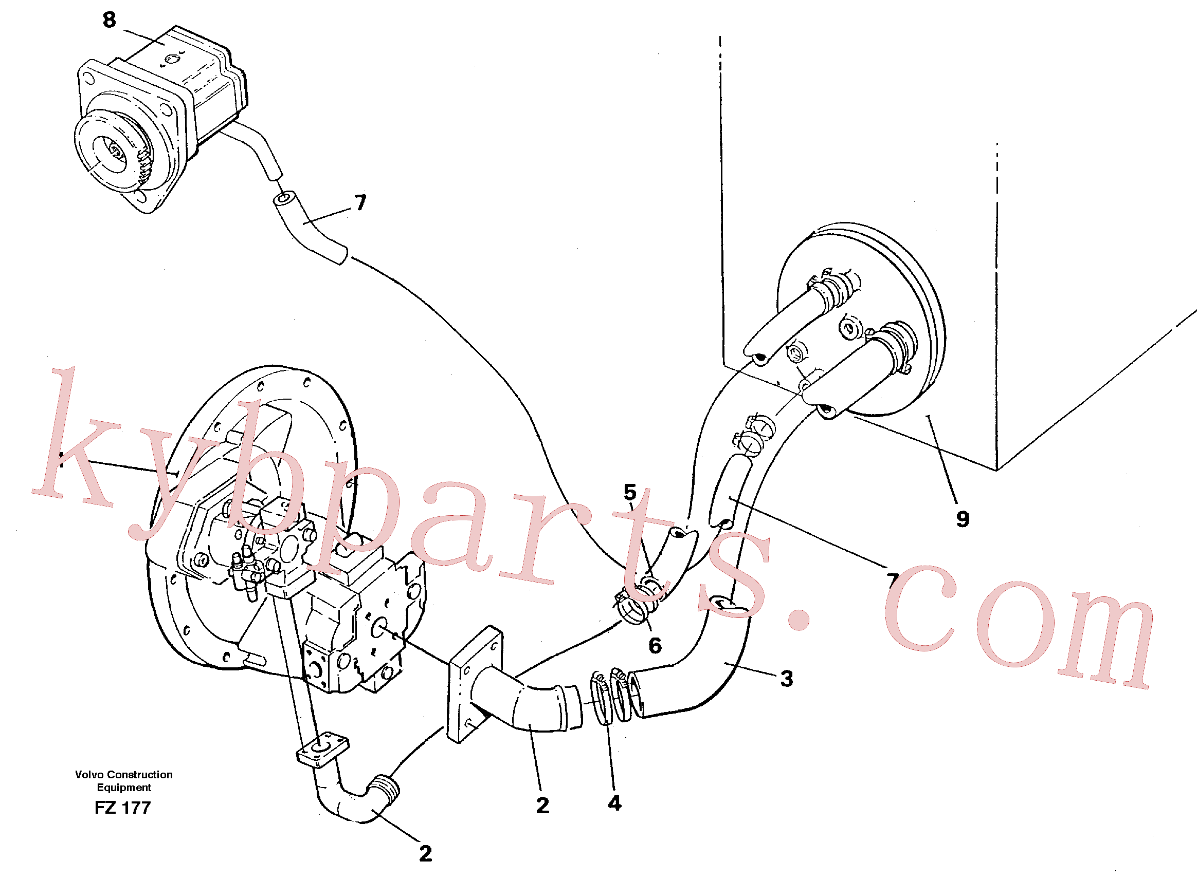 VOE14267933 for Volvo Hydraulic system suction lines(FZ177 assembly)