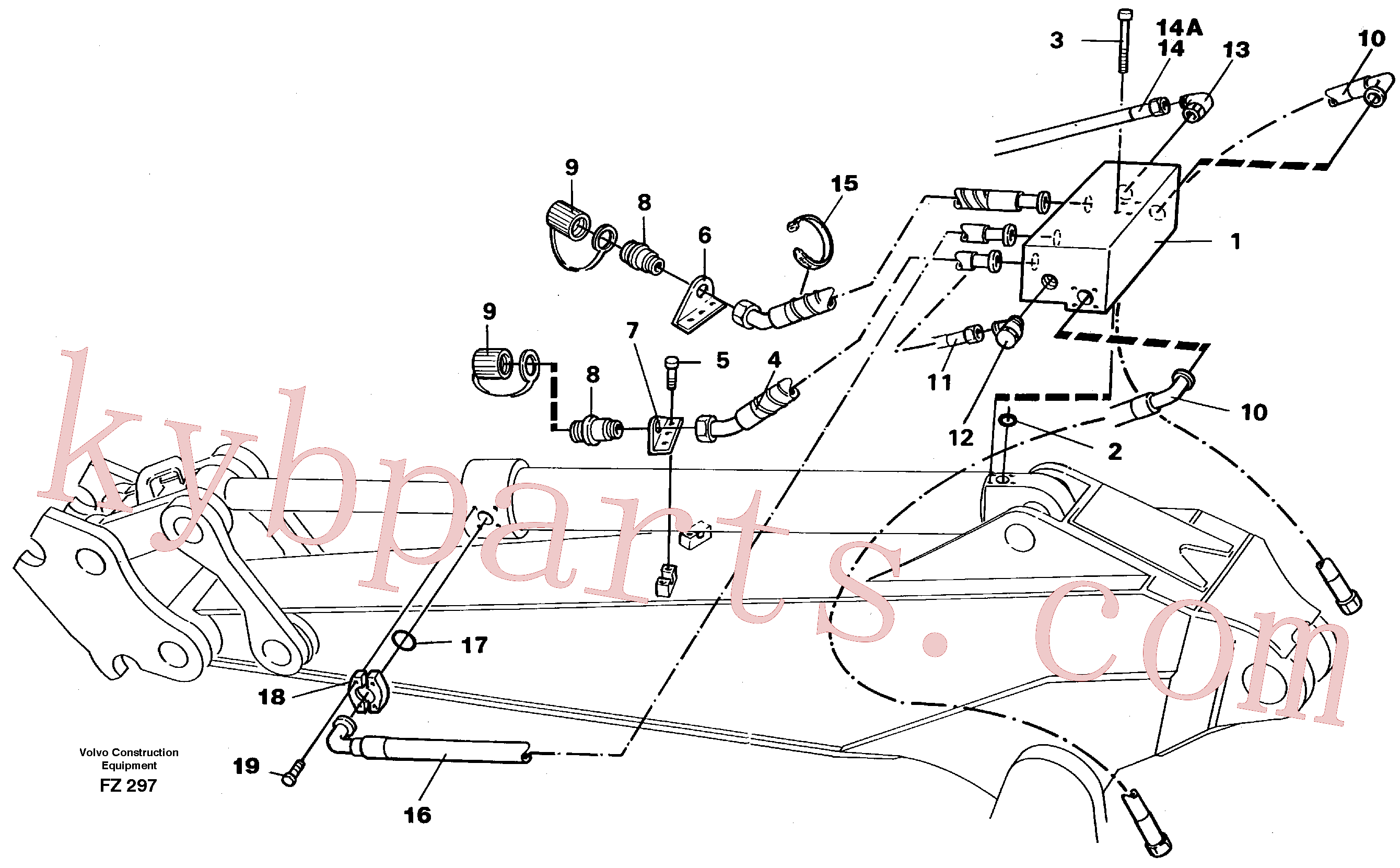 VOE11702916 for Volvo Grab equipment, dipper arm 2.0 m /2.4 m(FZ297 assembly)