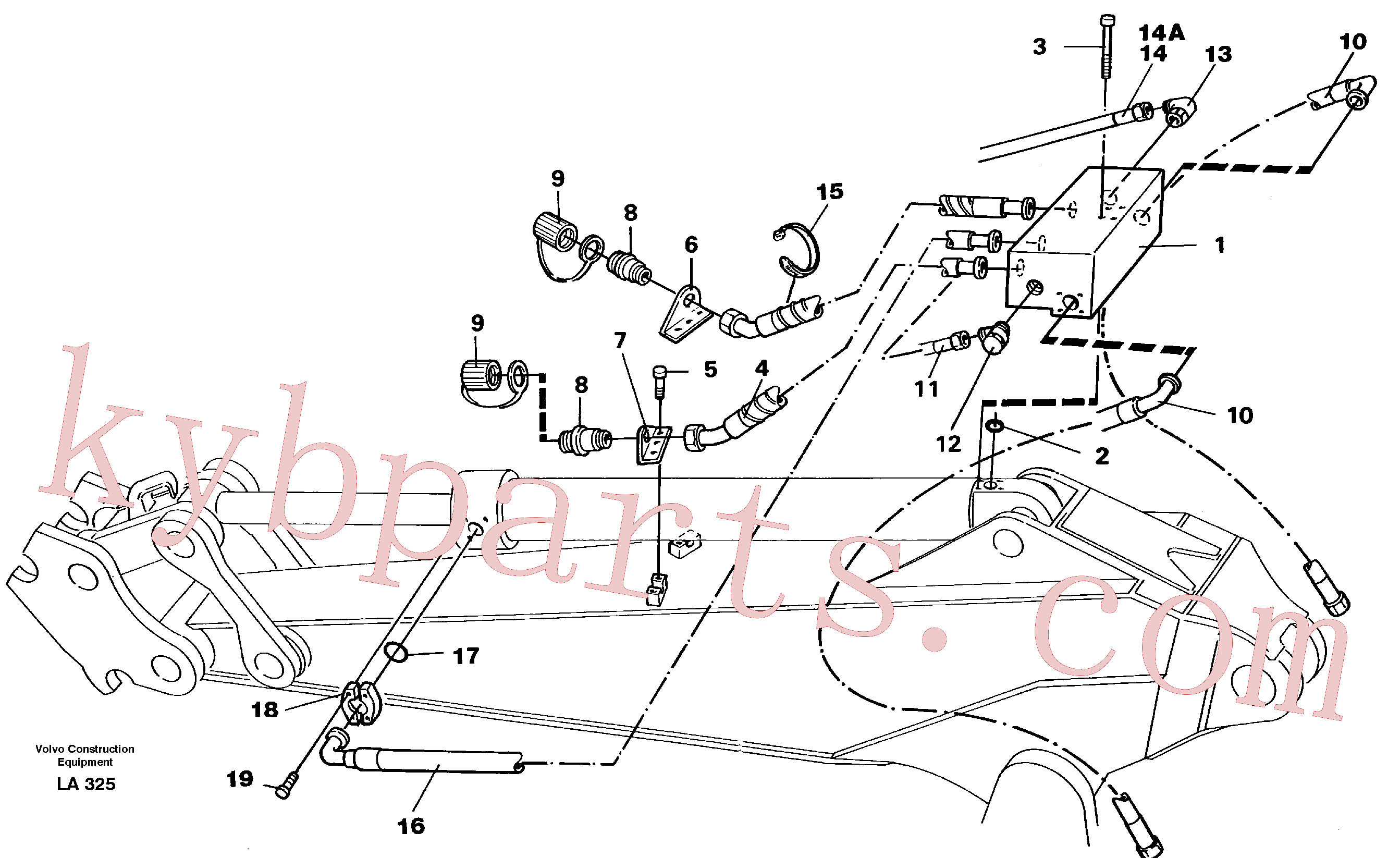 VOE11702916 for Volvo Grab equipment, dipper arm 2.0 m /2.4 m(LA325 assembly)