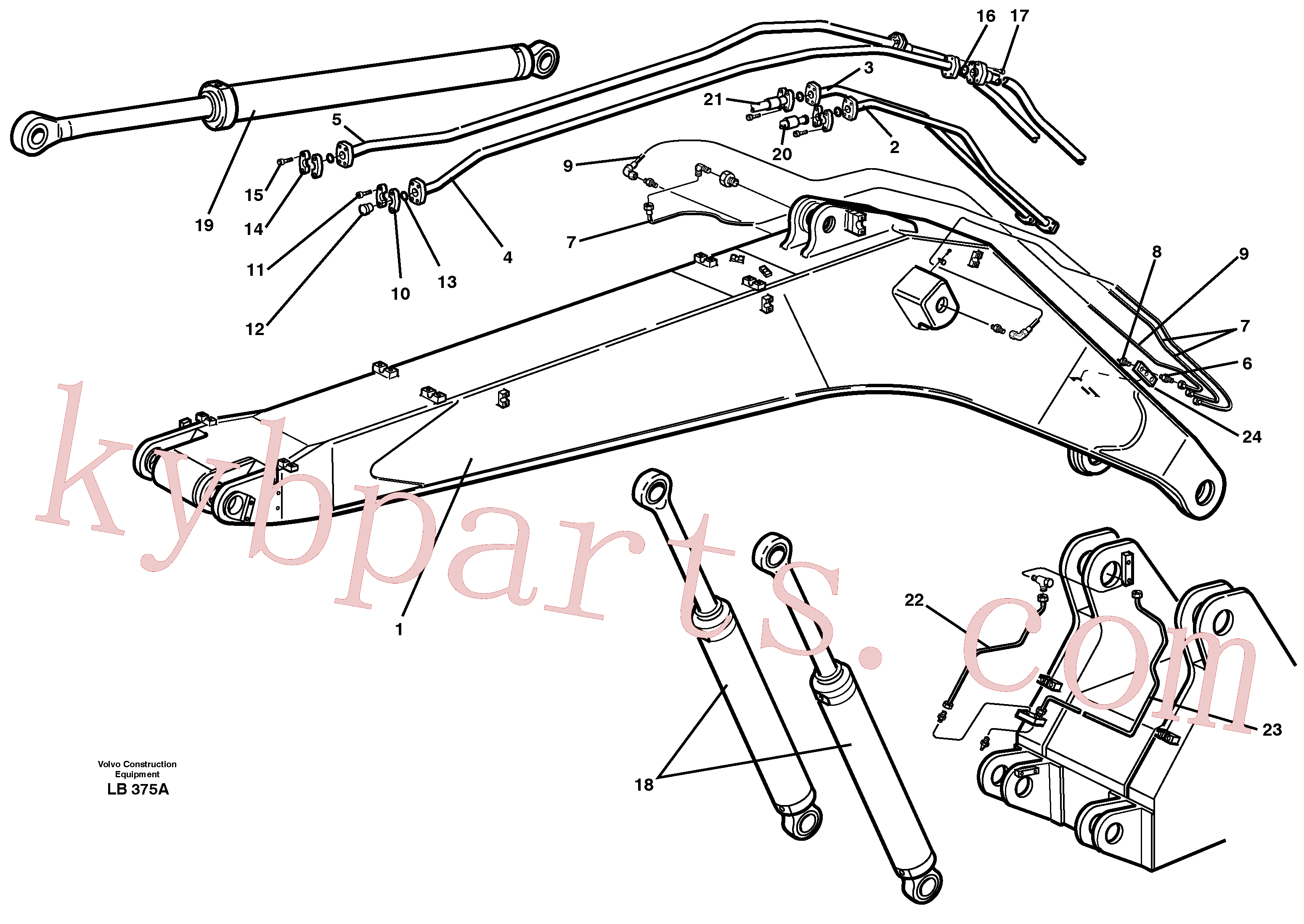 VOE14257328 for Volvo Tubes, assembly, backhoe boom(LB375A assembly)