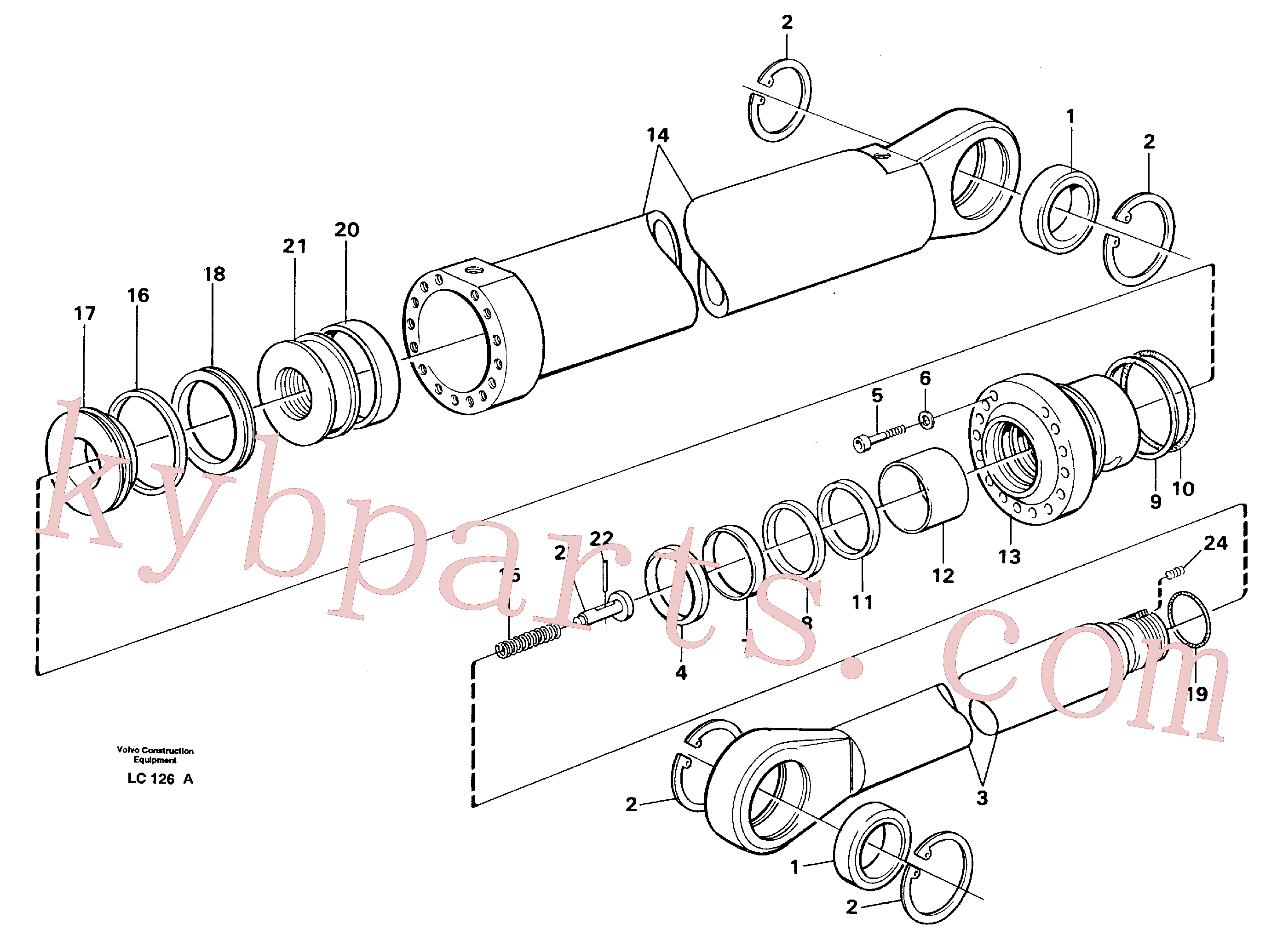 VOE11999886 for Volvo Boom cylinder(LC126A assembly)