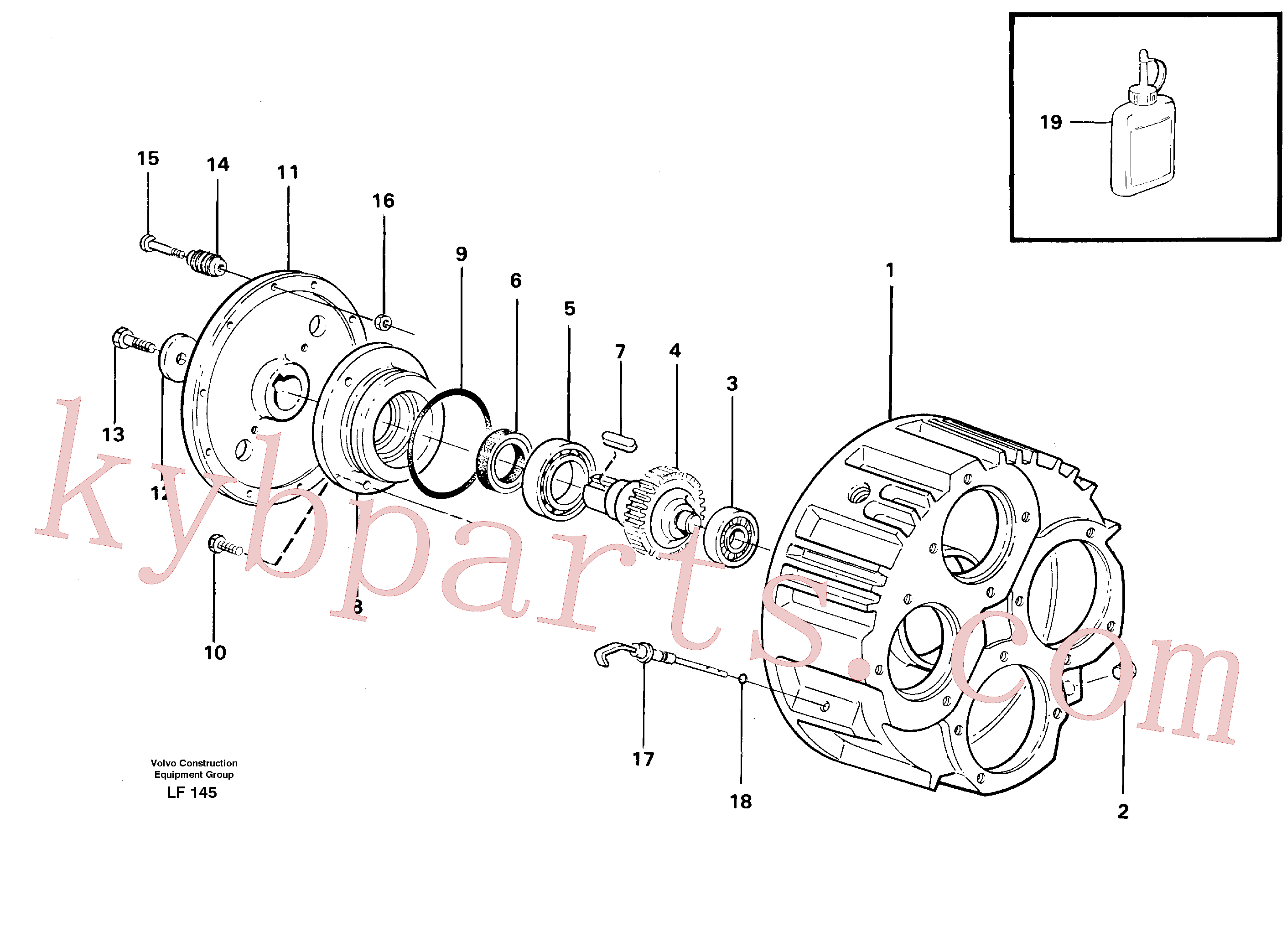 VOE7011019 for Volvo Pump gear box(LF145 assembly)