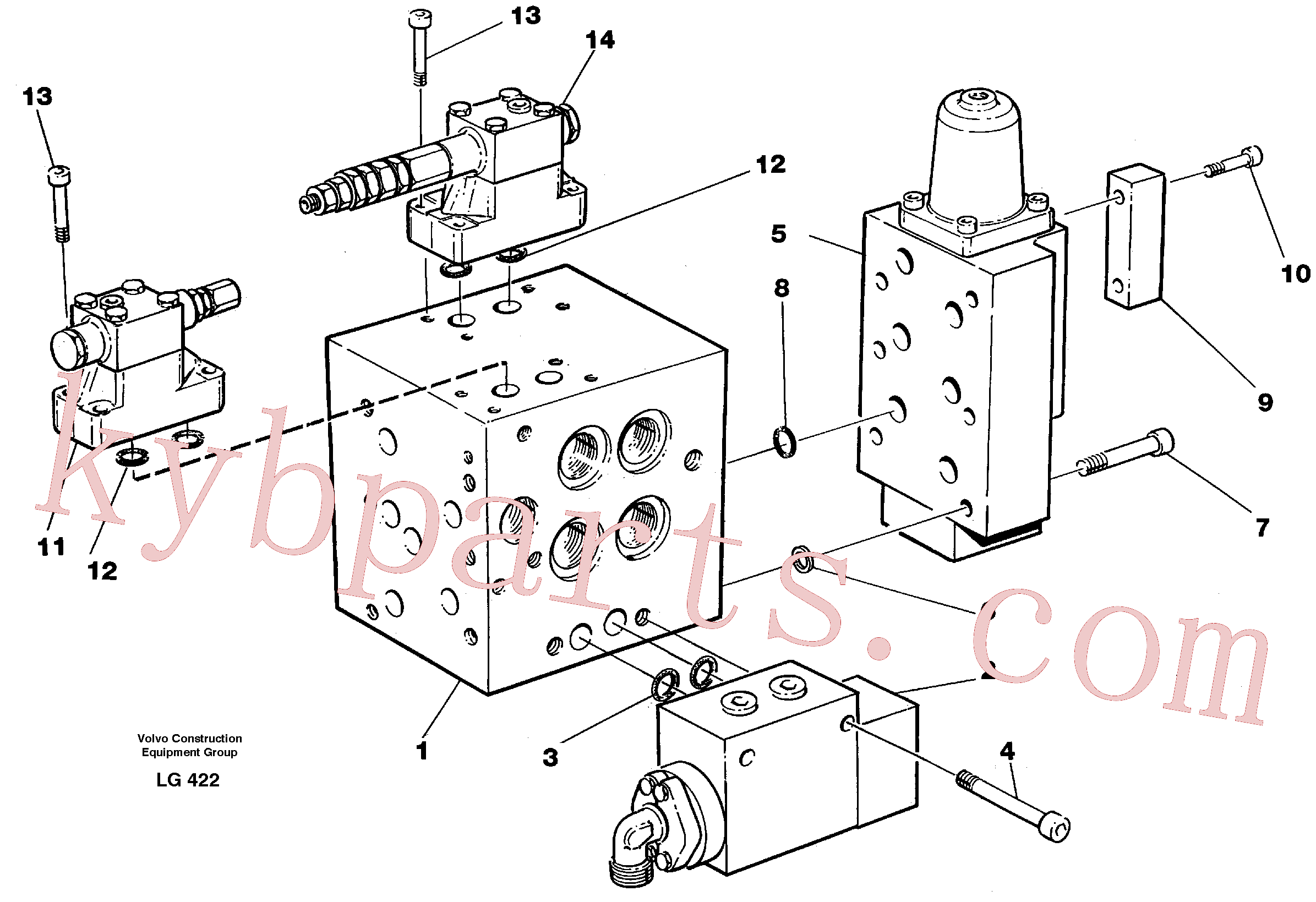 VOE14267239 for Volvo Slew valve assembly valve(LG422 assembly)
