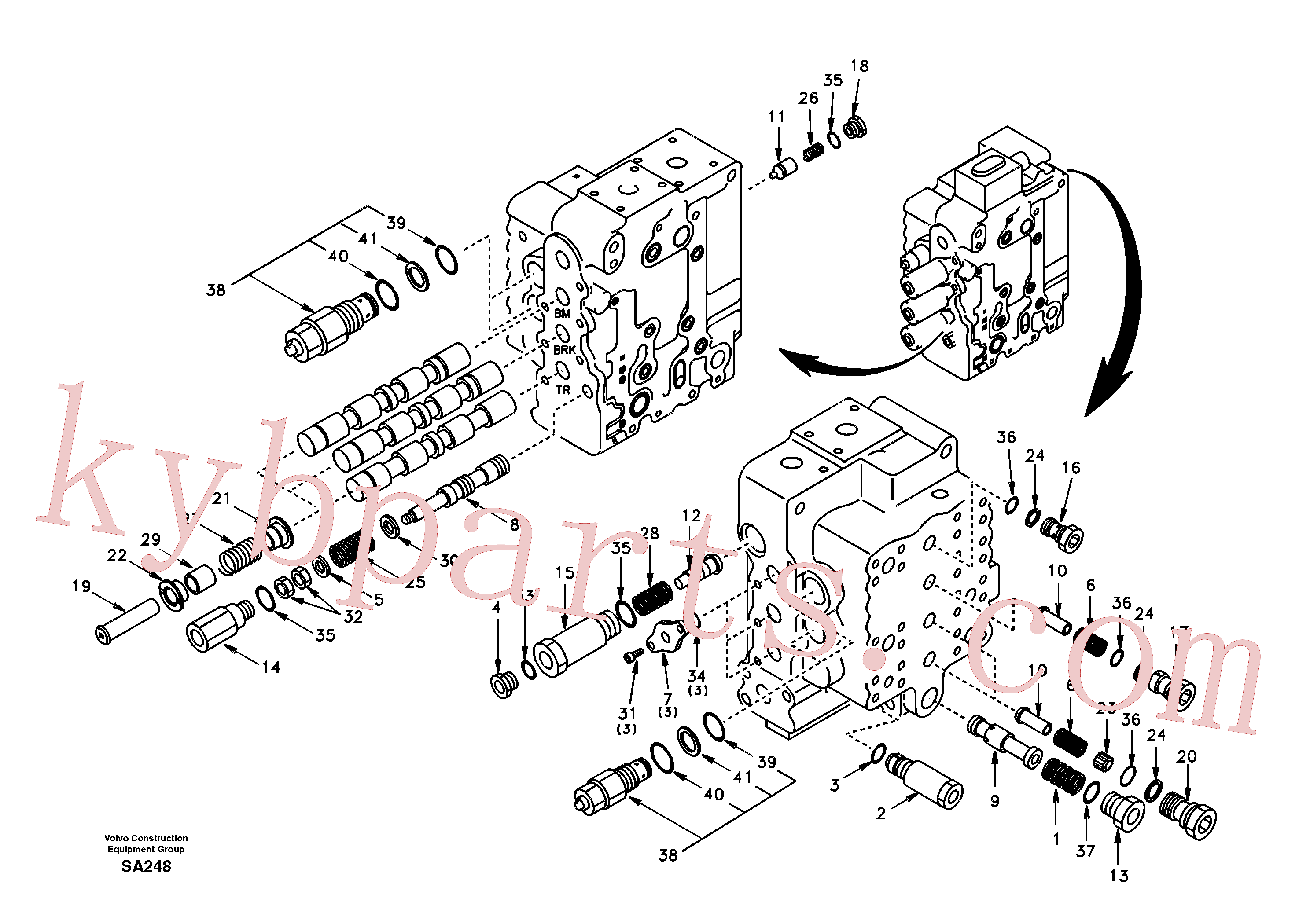 SA8230-10690 for Volvo Main control valve, boom and bucket and travel Rh(SA248 assembly)