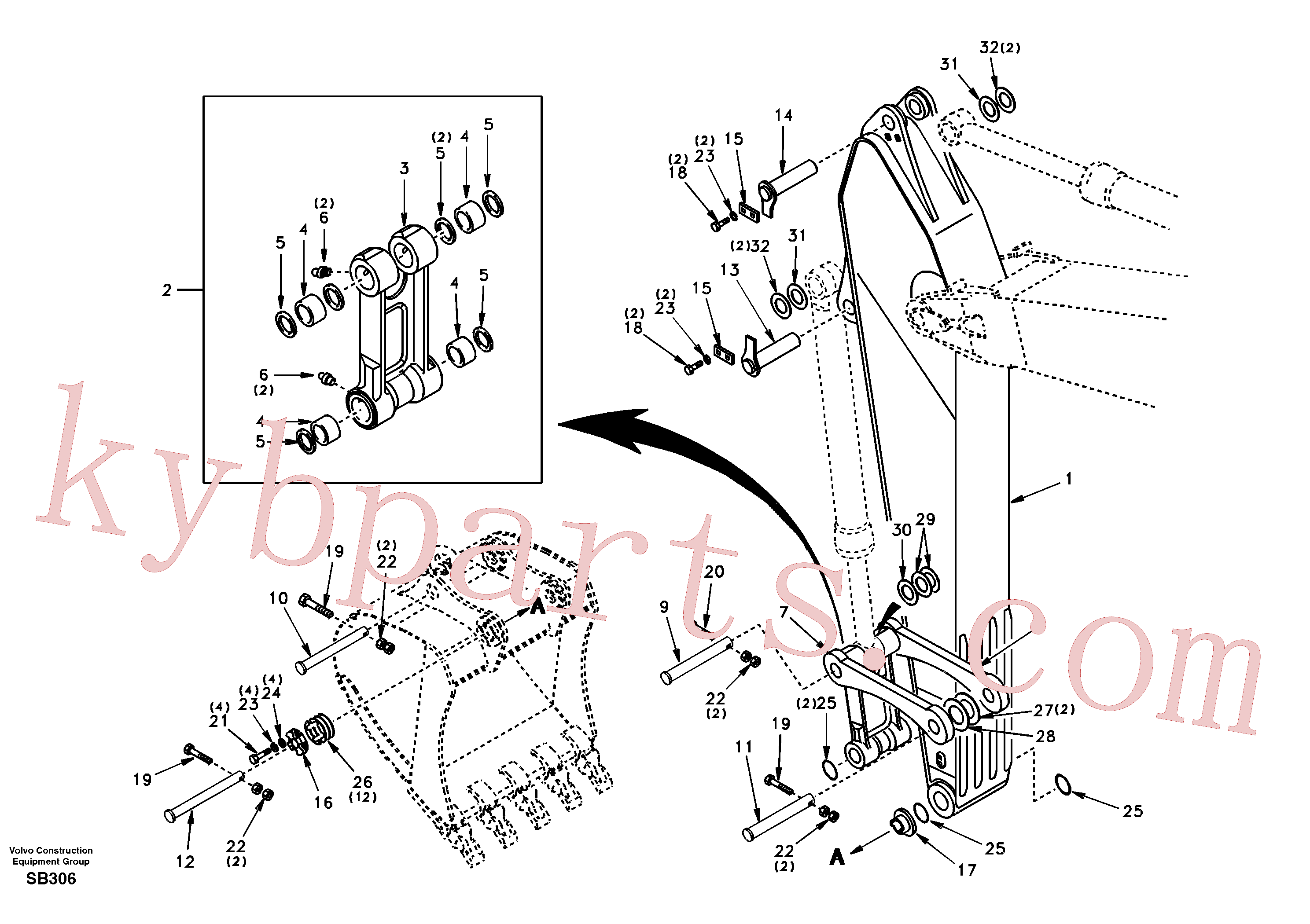 SA1172-00801 for Volvo Links to dipper arm(SB306 assembly)