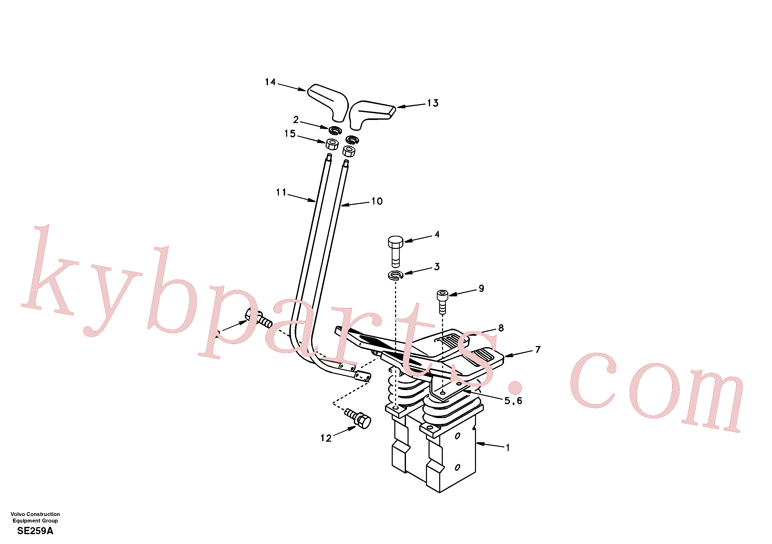 SA1168-00570 for Volvo Remote control valve pedal with fitting parts(SE259A assembly)