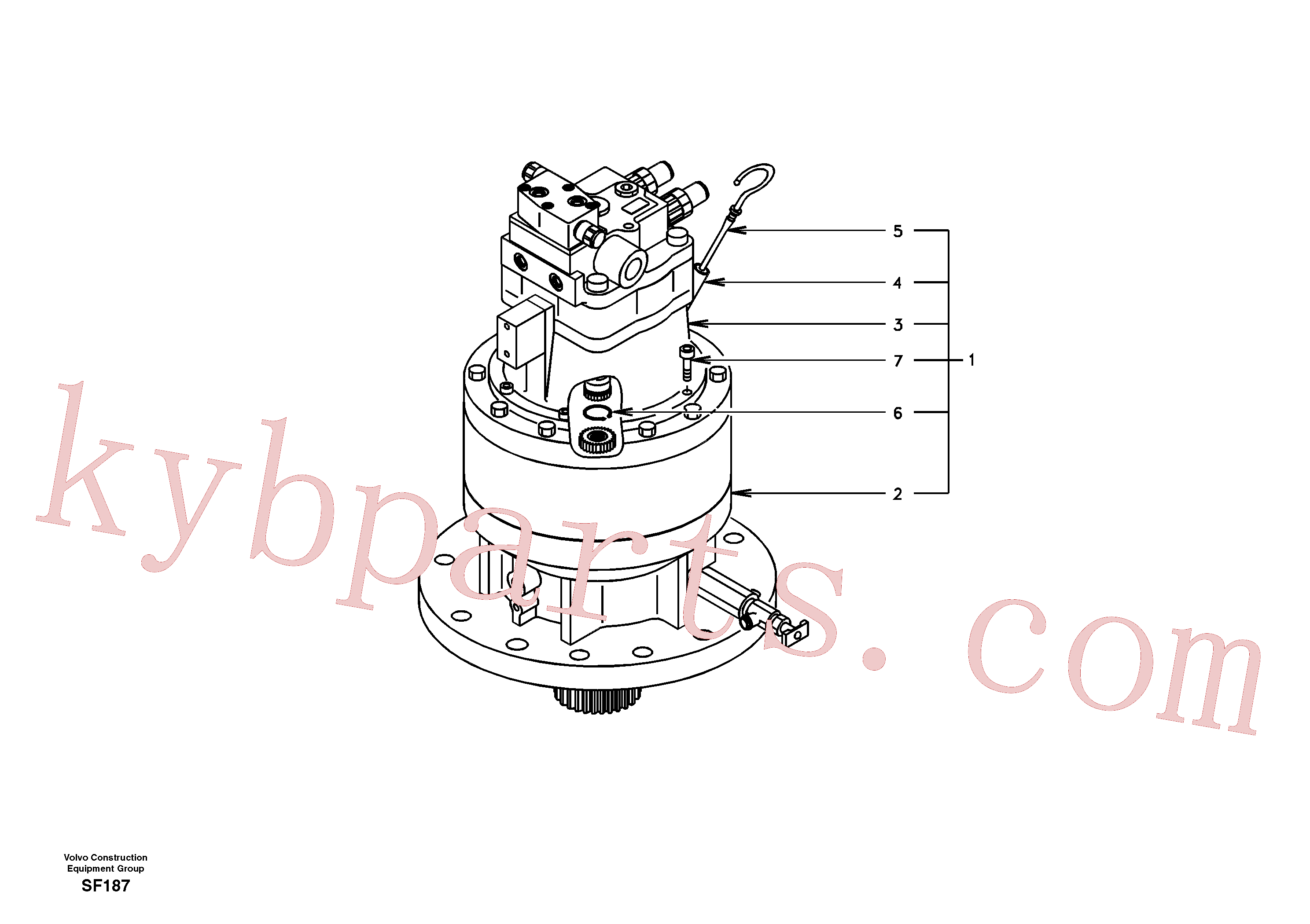 SA7118-30130 for Volvo Swing motor with mounting parts(SF187 assembly)