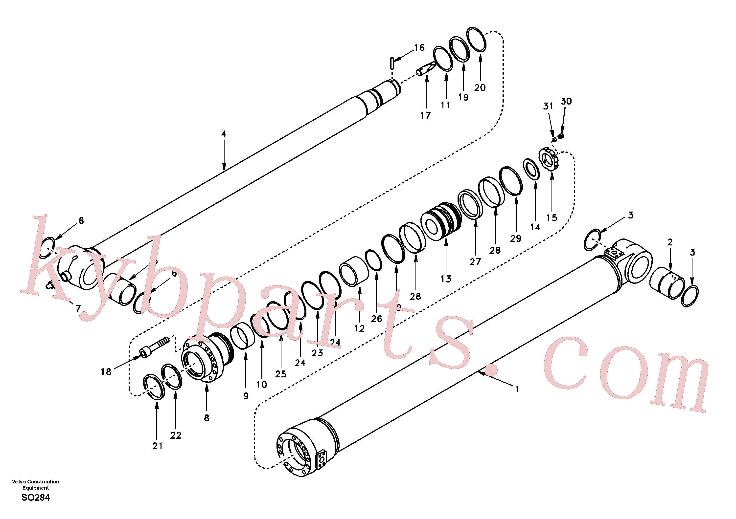 VOE14623512 for Volvo Dipper arm cylinder(SO284 assembly)
